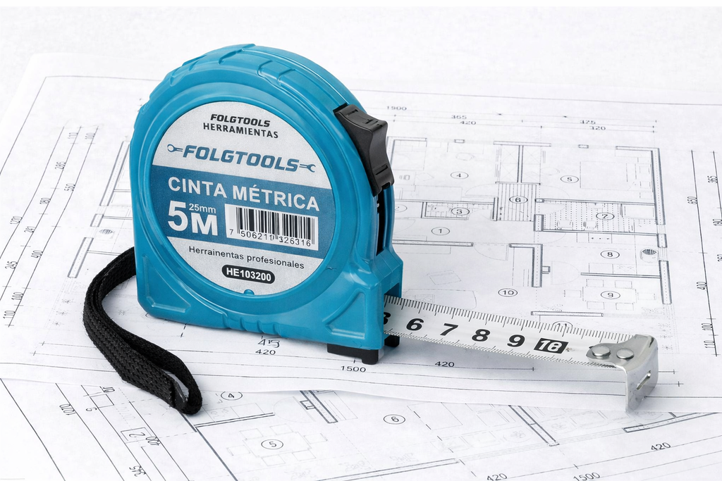 FLEXÓMETRO INDUSTRIAL 5M | CINTA MÉTRICA DE ALTA RESISTENCIA-FOLGTOOLS