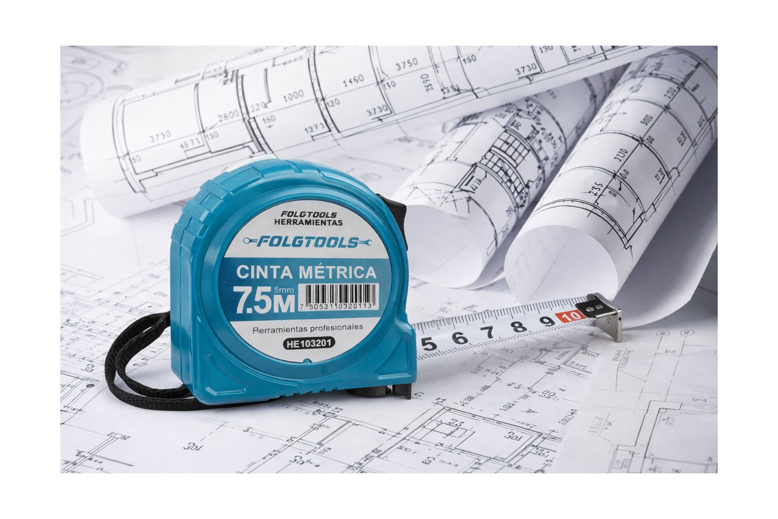 Flexómetro Industrial 7.5M/ Cinta métrica de alta resistencia-FOLGTOOLS