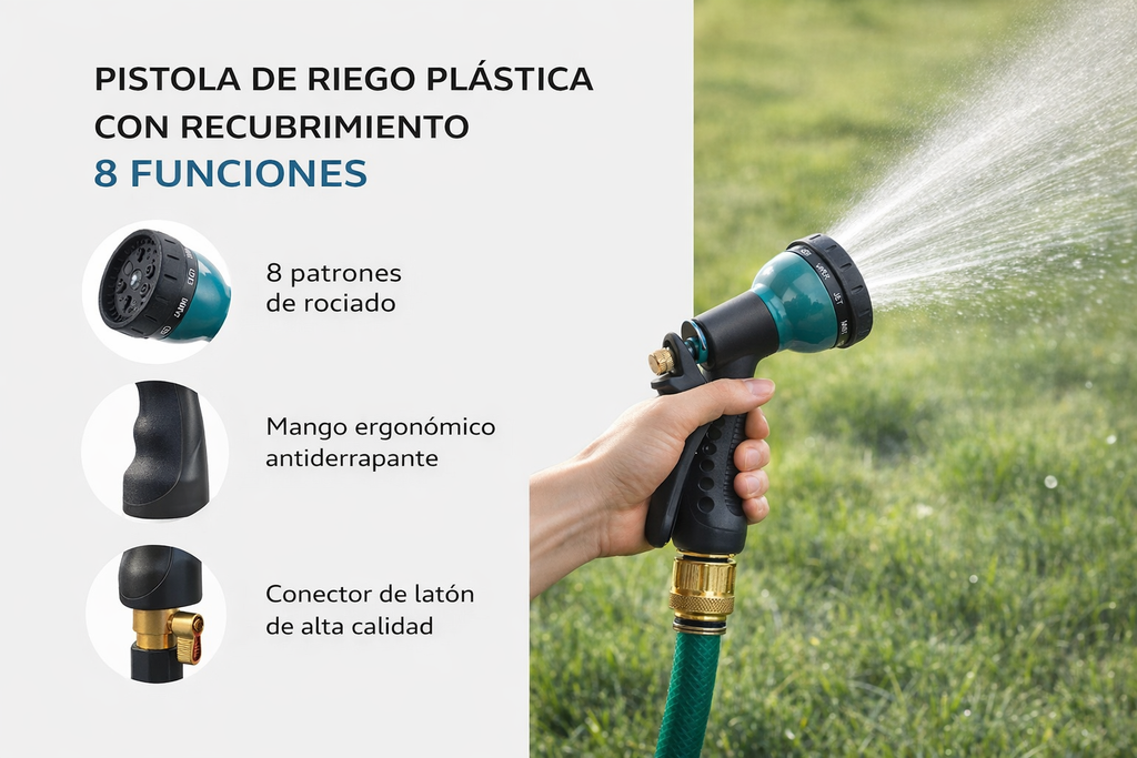 Pistola de Riego de 8 Funciones para Jardín-FOLGTOOLS