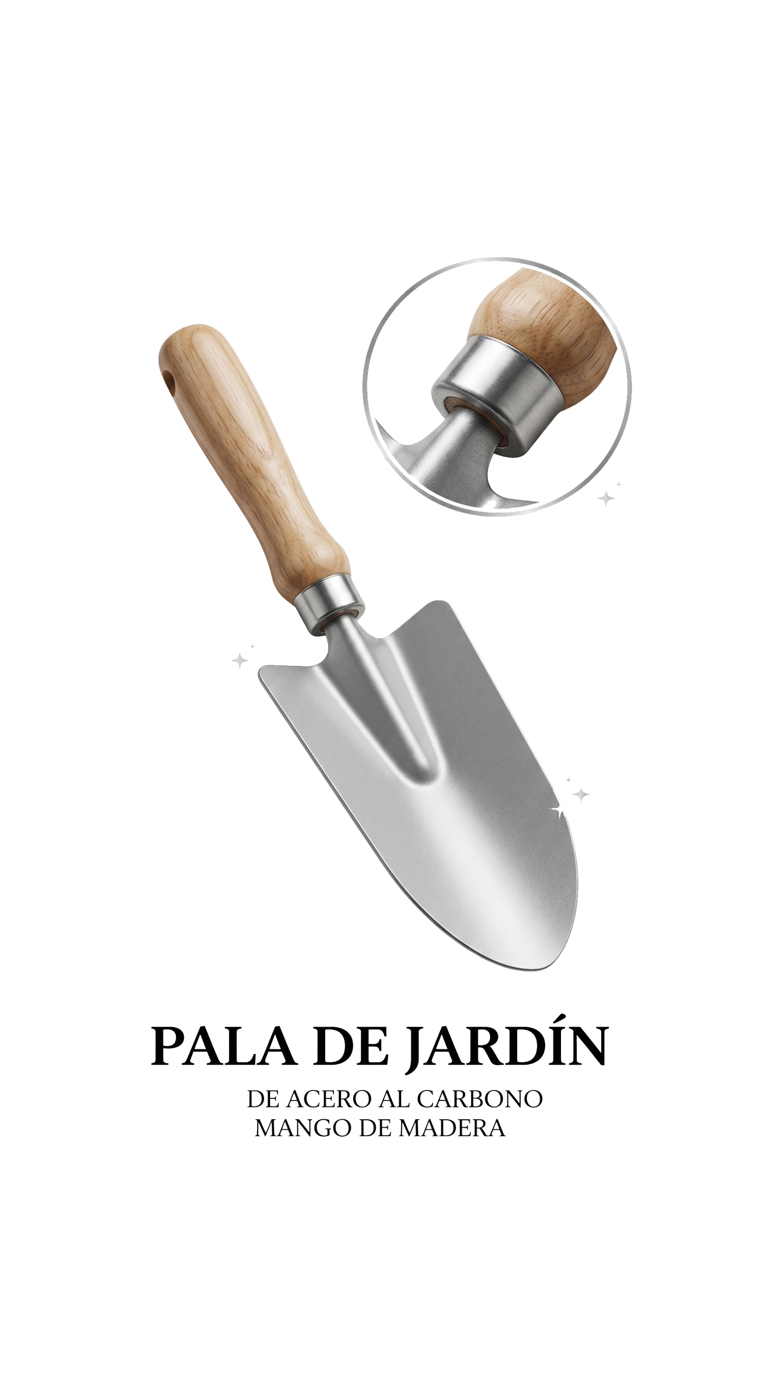 Pala de Jardín Acero al Carbono y Madera Noble-FOLGTOOLS