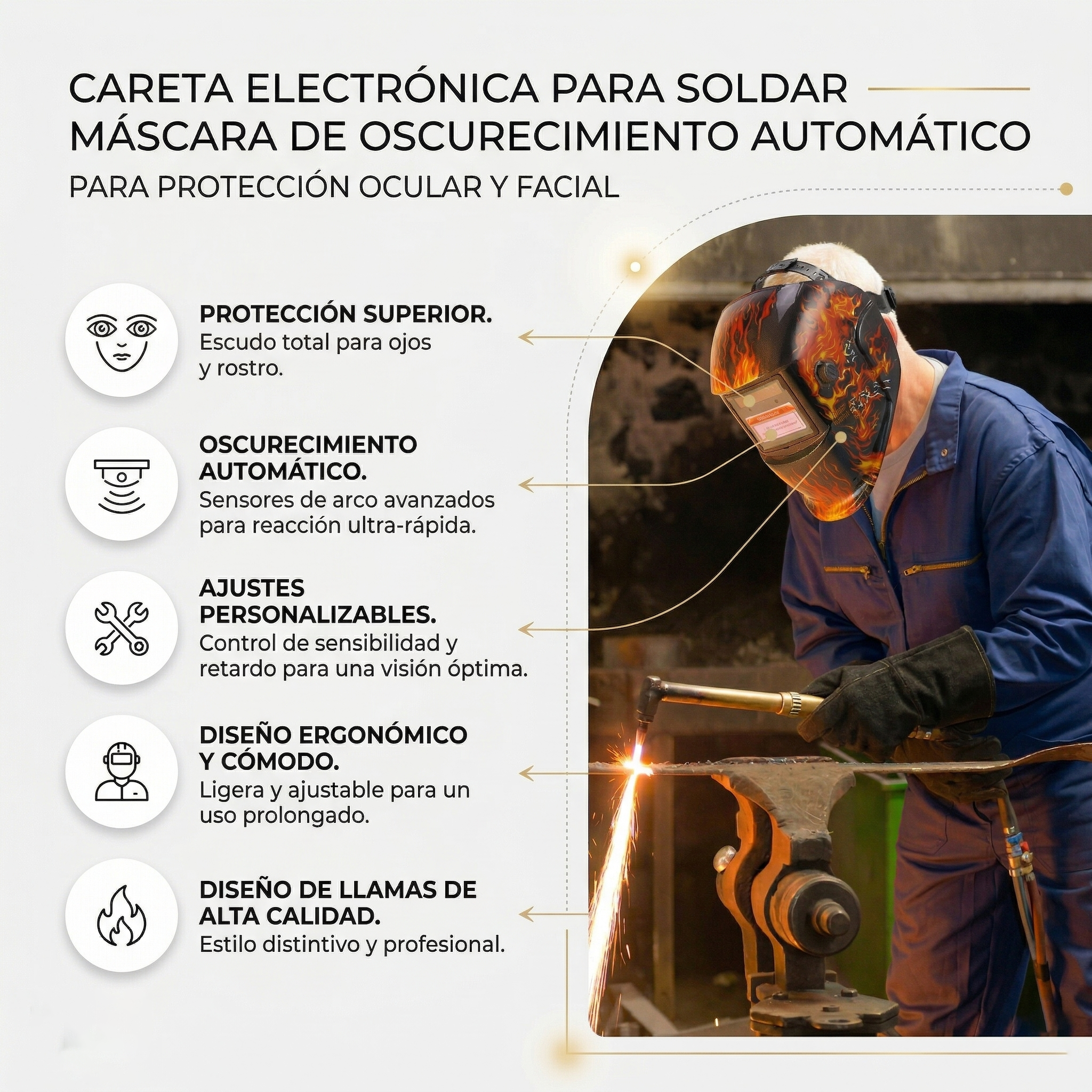 CARETA ELECTRÓNICA PARA SOLDAR | DISEÑO FLAMES -FOLGTOOLS