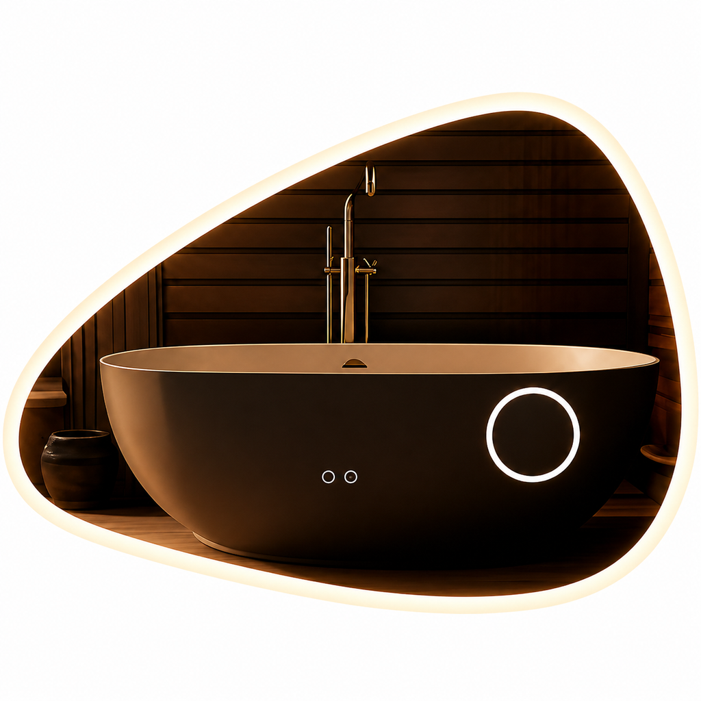 Espejo LED Asimetrico Colección NEXUS Sistema Antivaho | FOLGVEX