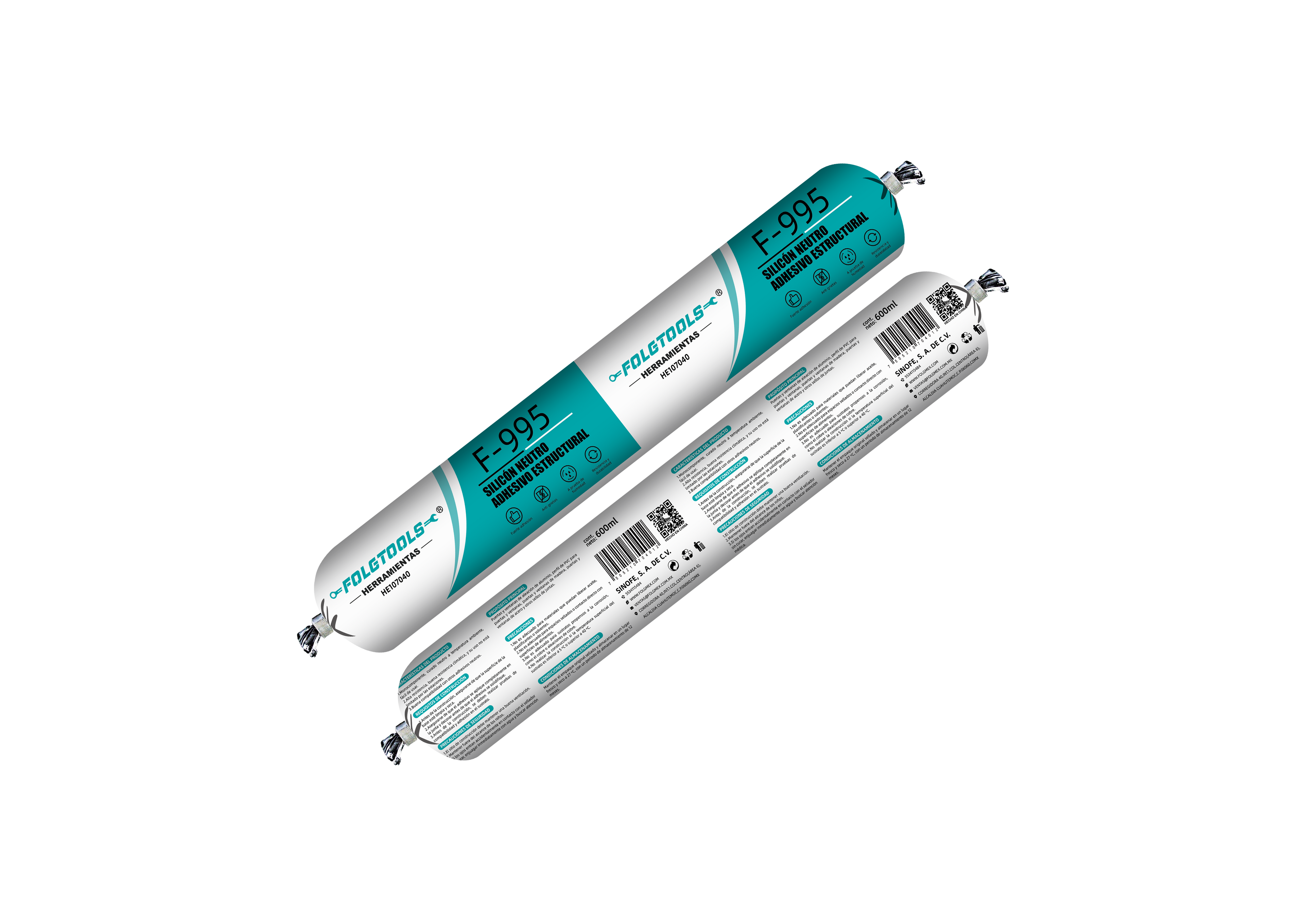 Silicón Neutro y Adhesivo Estructural Tipo salchicha F-995 | FOLGTOOLS