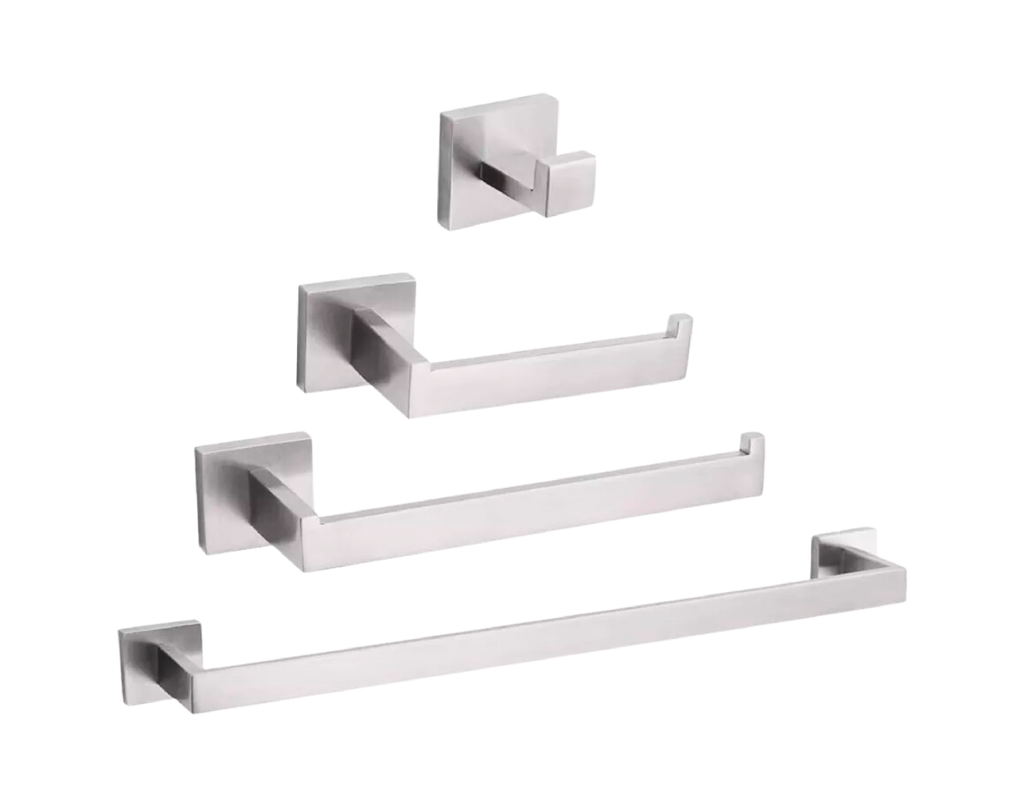 Set de Accesorios de Baño Premium – 4 Piezas Cromado-FOLGVEX