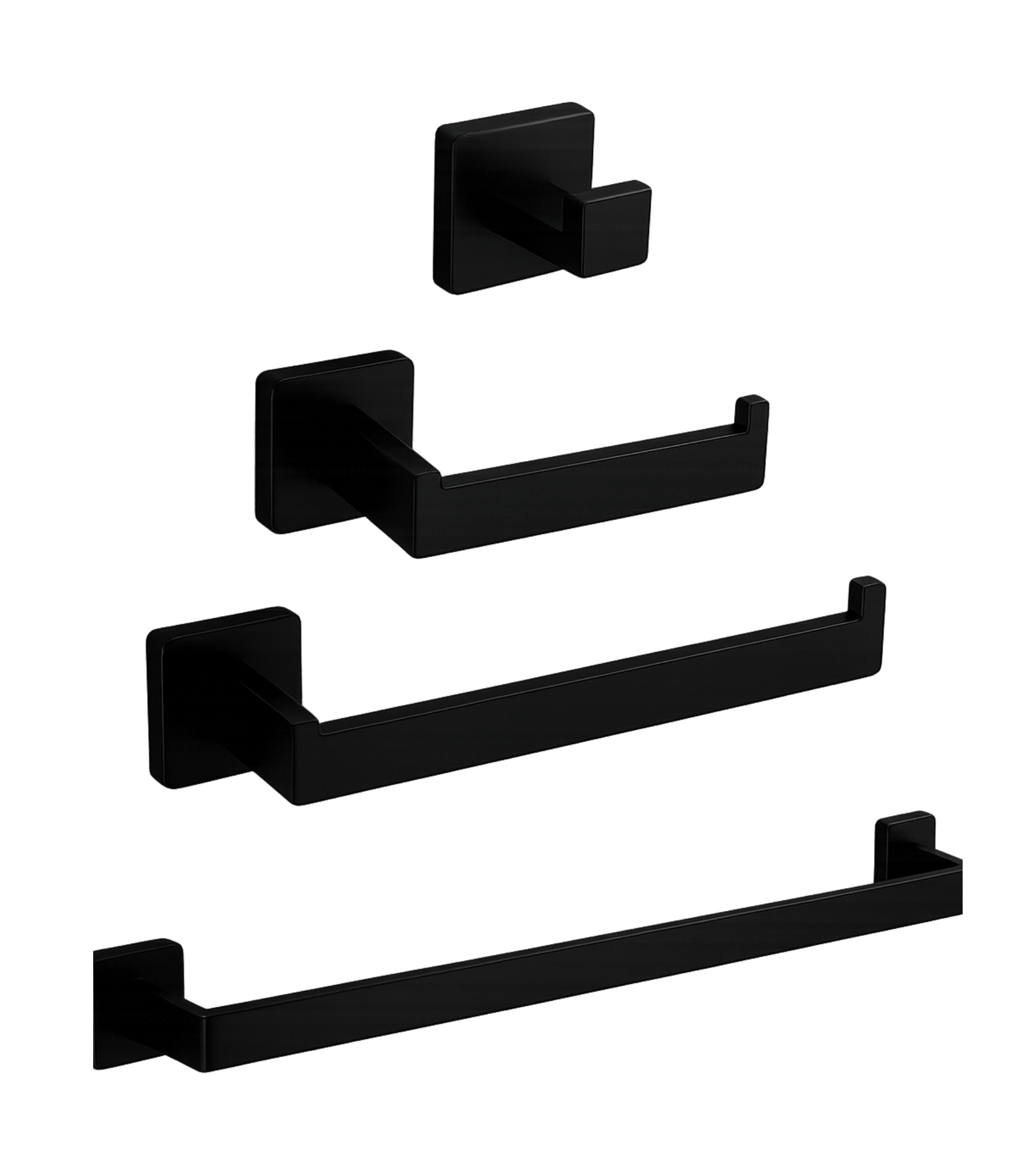 Set de Accesorios de Baño Premium – 4 Piezas Negro Mate-FOLGVEX