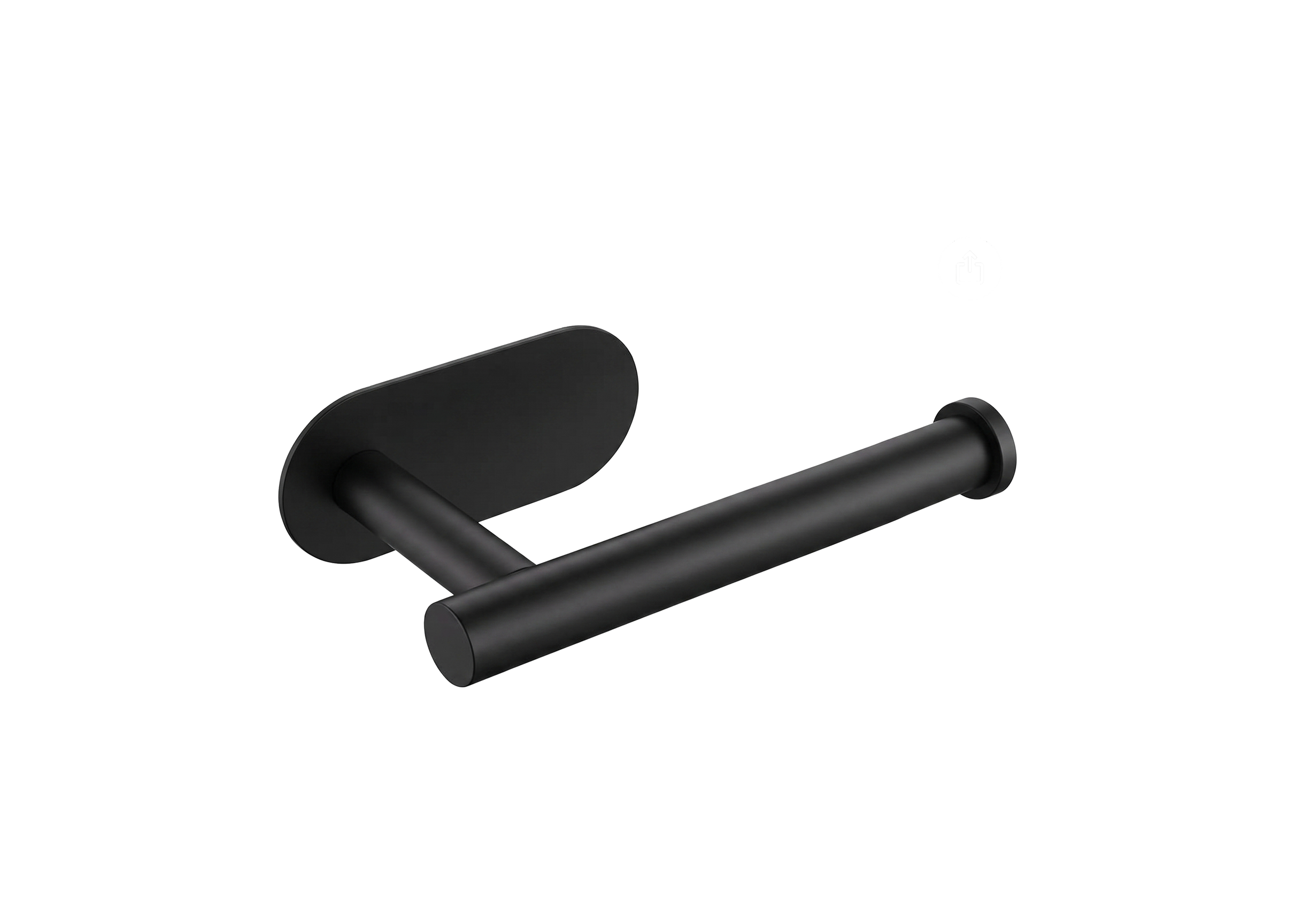 Portarrollos Moderno – Negro Mate & Base Ovalada-FOLGVEX
