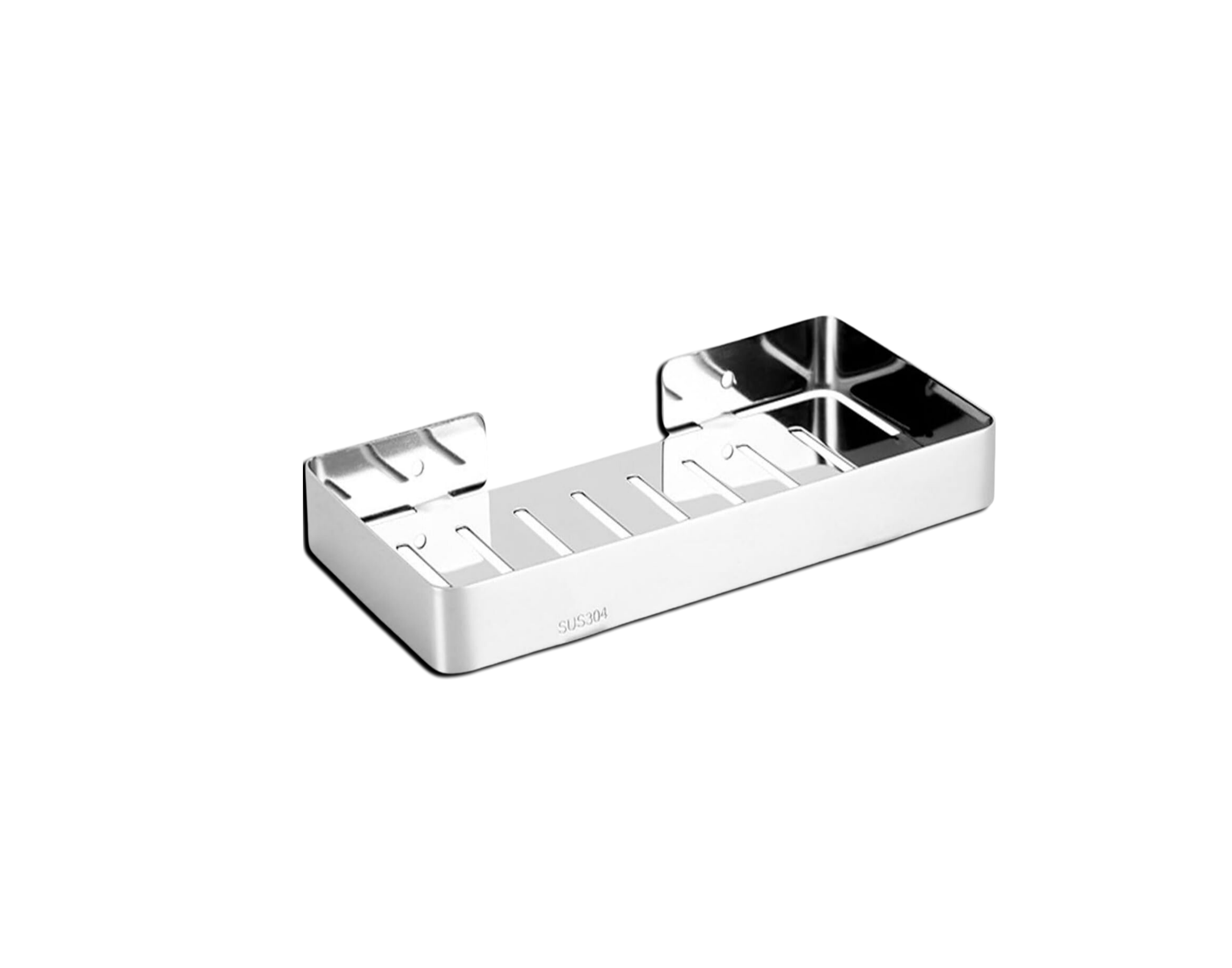 Jabonera Rectangular Grande – Acero cromado-FOLGVEX