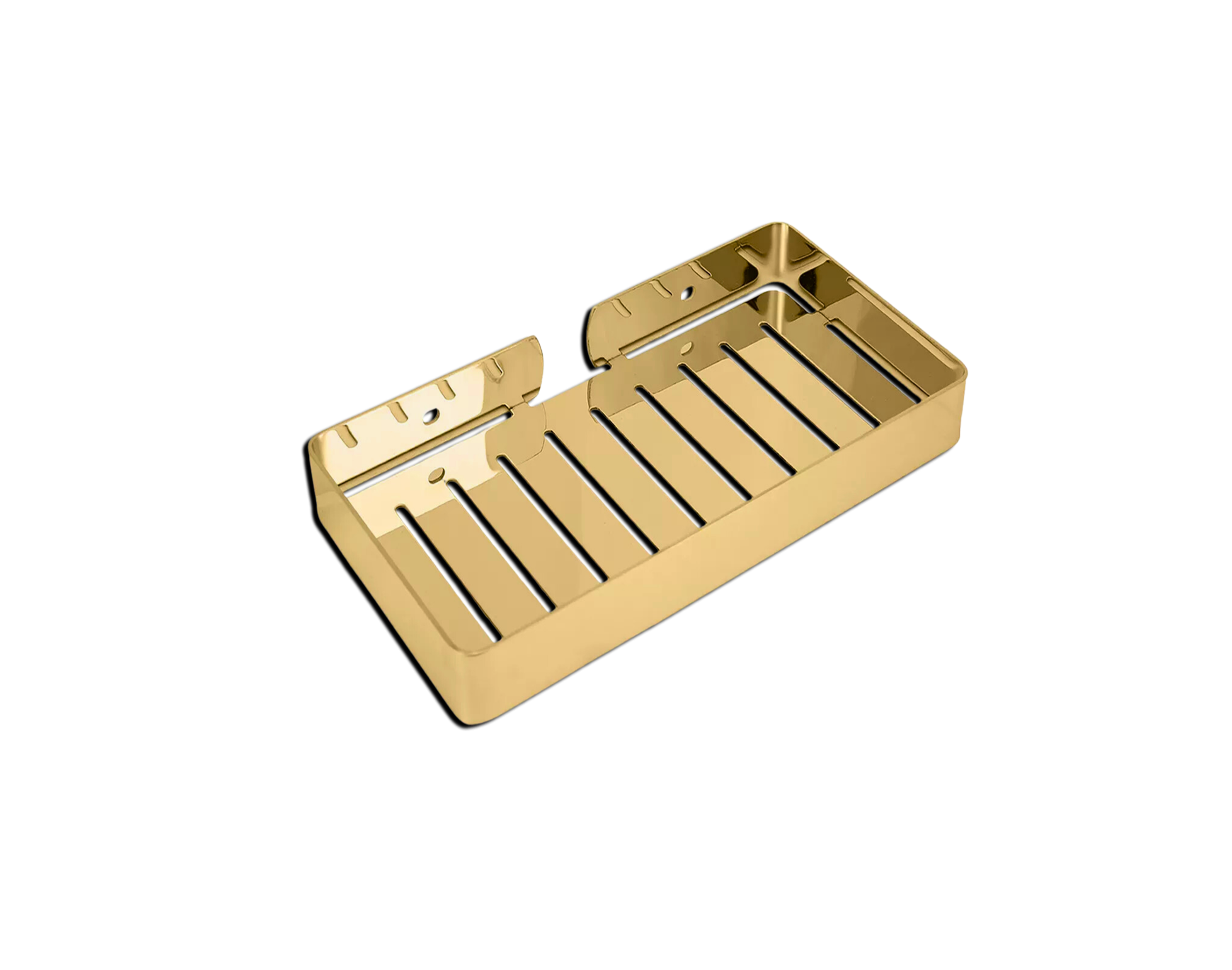 Jabonera Rectangular Grande – Acero Oro Cepillado-FOLGVEX