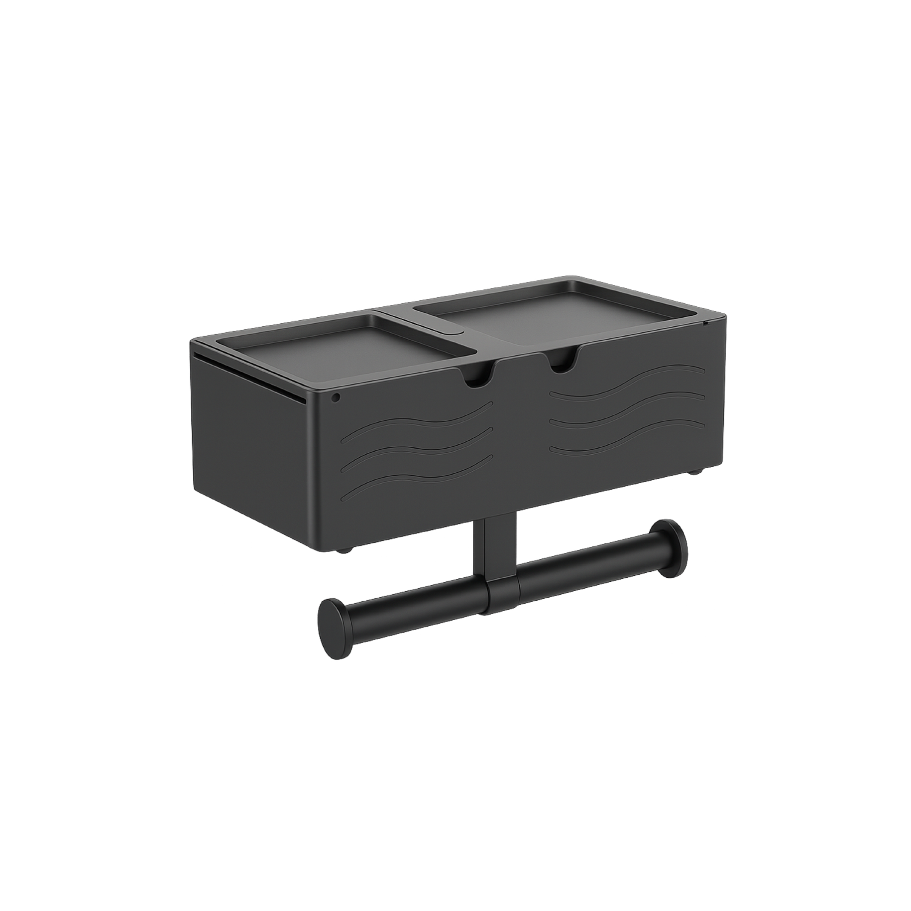 Portarrollos Dual con Almacenamiento Gris satinado | Serie Space-Utility | FOLGVEX