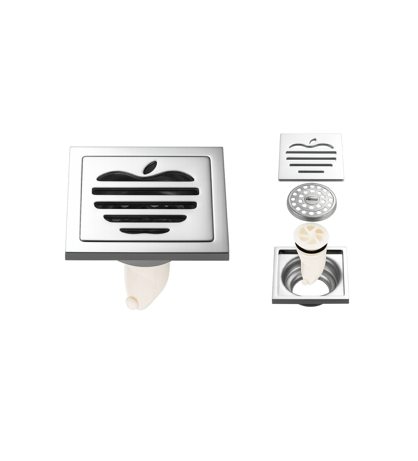Coladera Cuadrada de Diseño | Serie Inox-Apple | FOLGVEX