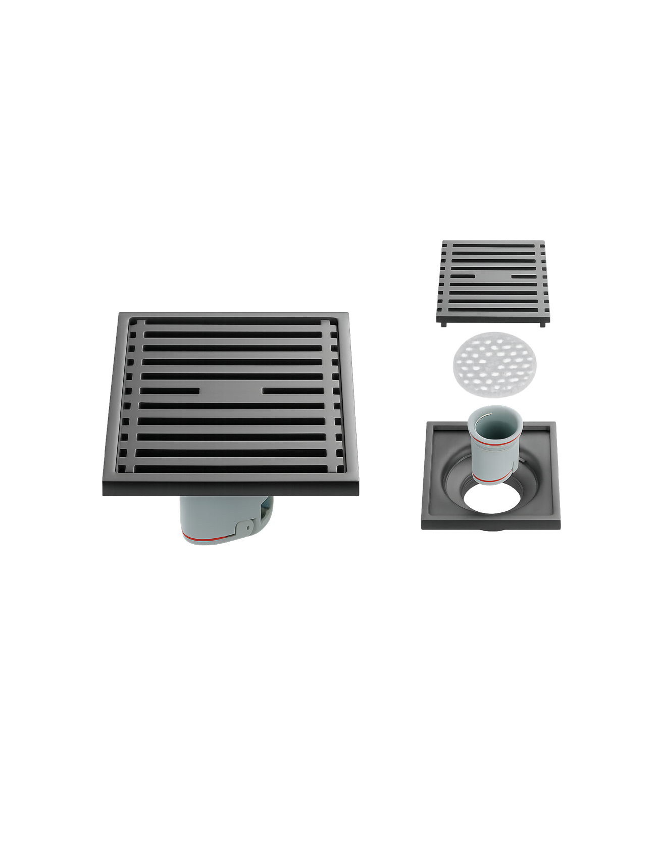 Coladera Cuadrada Premium | Serie Graphite-Flow | FOLGVEX