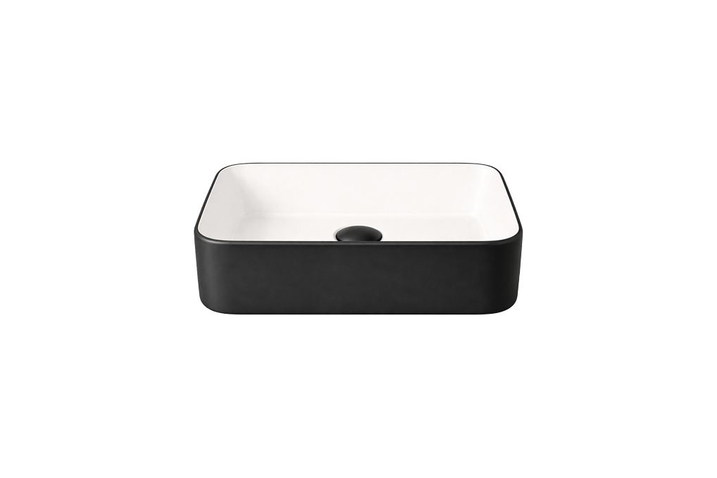 Lavabo de Sobreponer Rectangular | Bicolor Zen (Blanco y Negro)-FOLGVEX