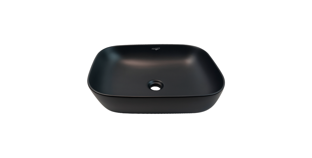 Lavabo de Sobreponer Rectangular Curve | Negro Mate Folgvex – FOLGMEX®