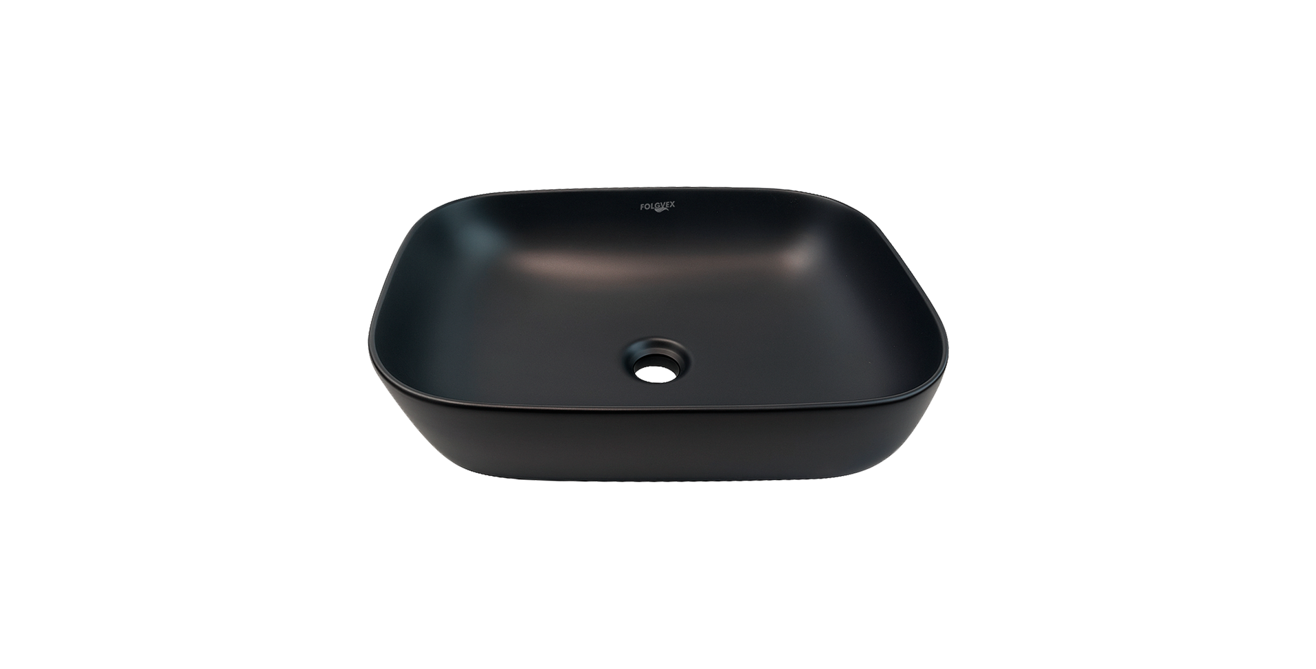 Lavabo de Sobreponer Rectangular Curve | Negro Mate Folgvex
