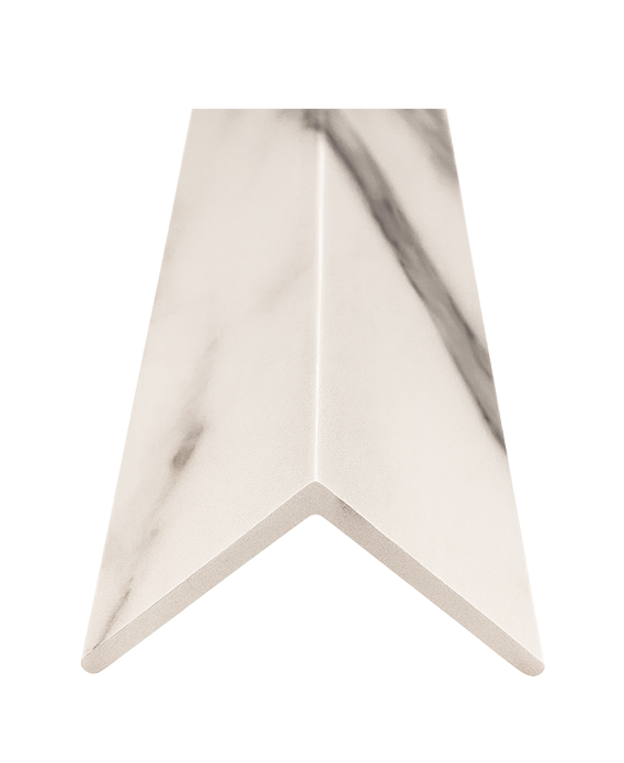 ESQUINERO DE WPC PARA LAMBRÍN · ACABADO BLANCO MÁRMOL · FOLGDECOR