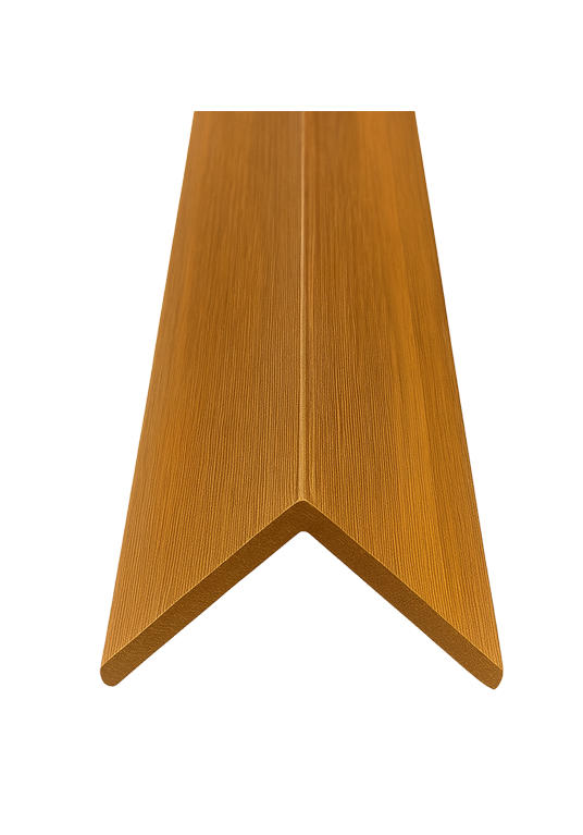ESQUINERO DE WPC PARA LAMBRÍN EXTERIOR · ACABADO ROBLE DORADO · FOLGDECOR