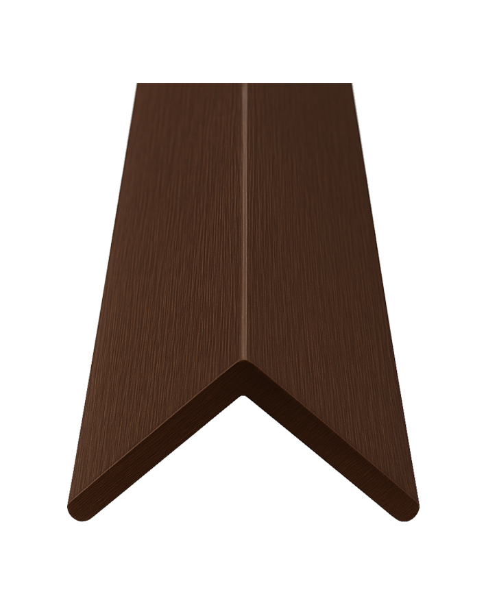 ESQUINERO DE WPC PARA LAMBRÍN EXTERIOR · ACABADO NOGAL CLÁSICO · FOLGDECOR