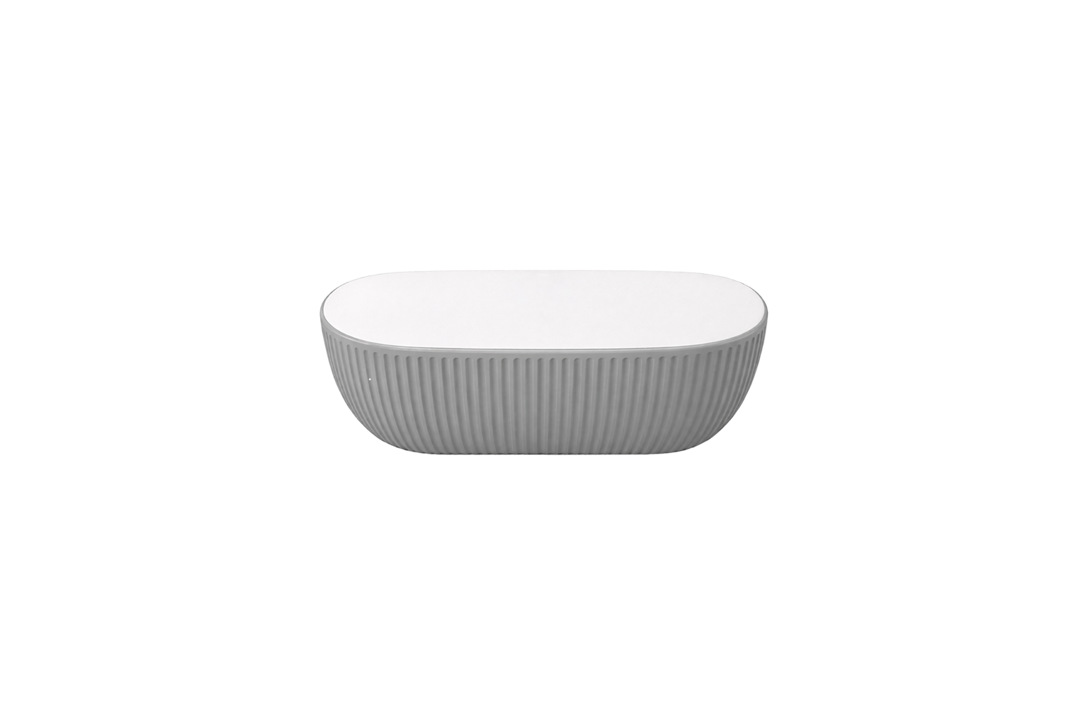 Lavabo de Sobreponer Ovalado Fluted Gray | FOLGVEX