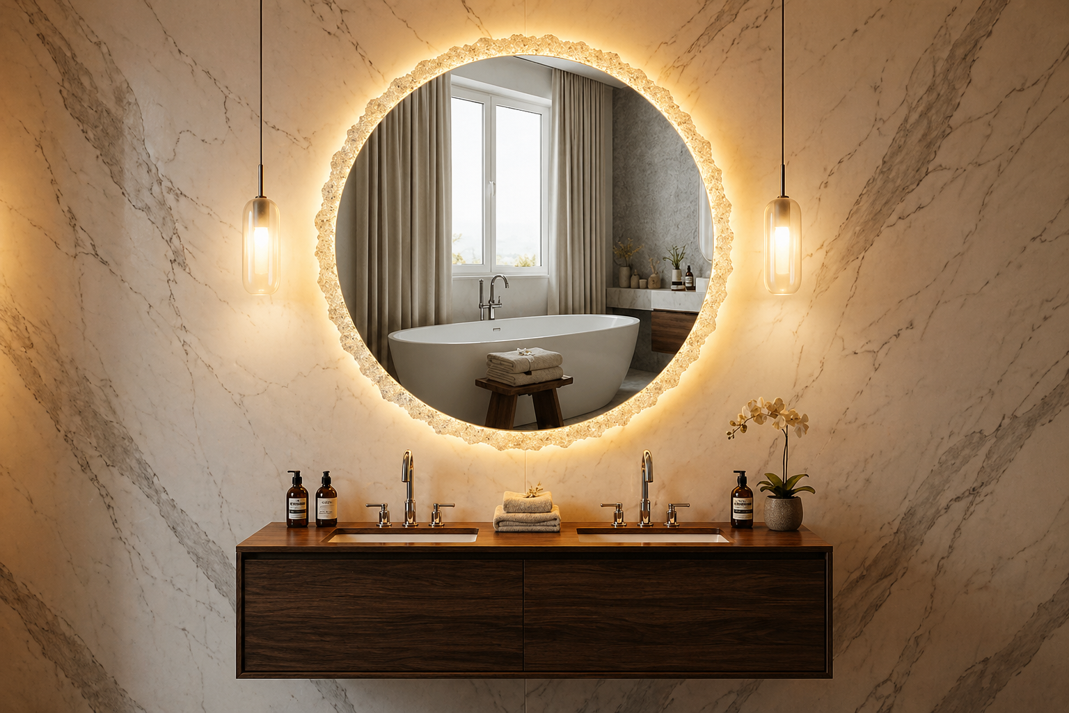 Espejo LED Circular KYROS con Sensor de Movimiento | FOLGVEX