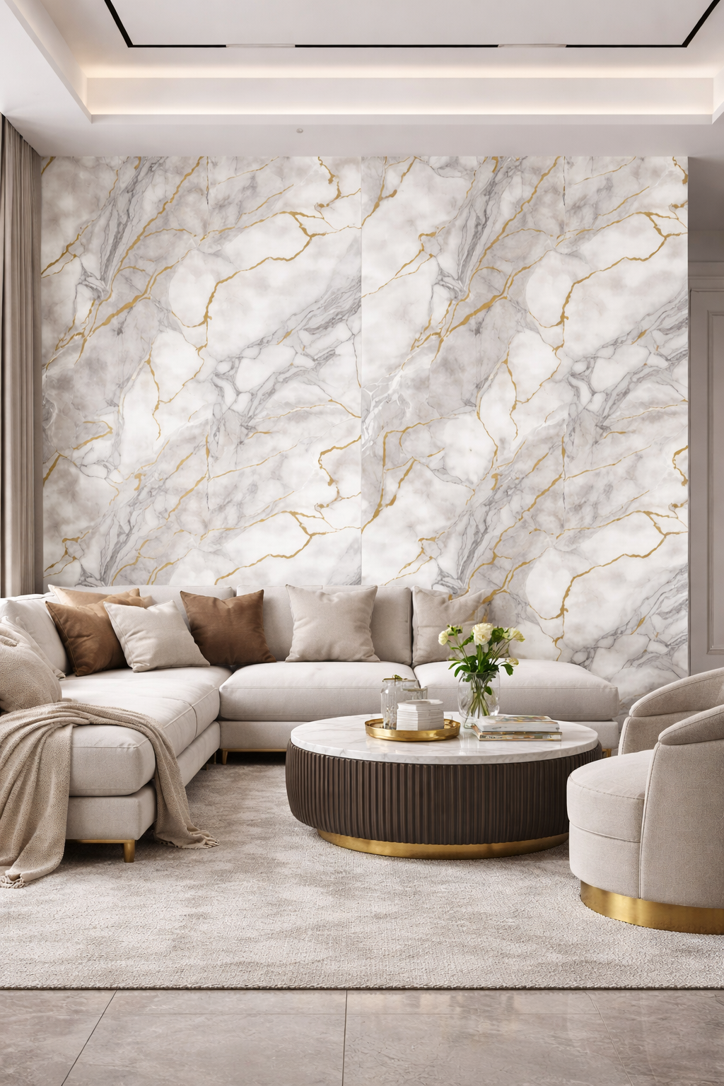 FOLGDECOR · LITHOS · CALACATTA AUREA · PANEL DECORATIVO