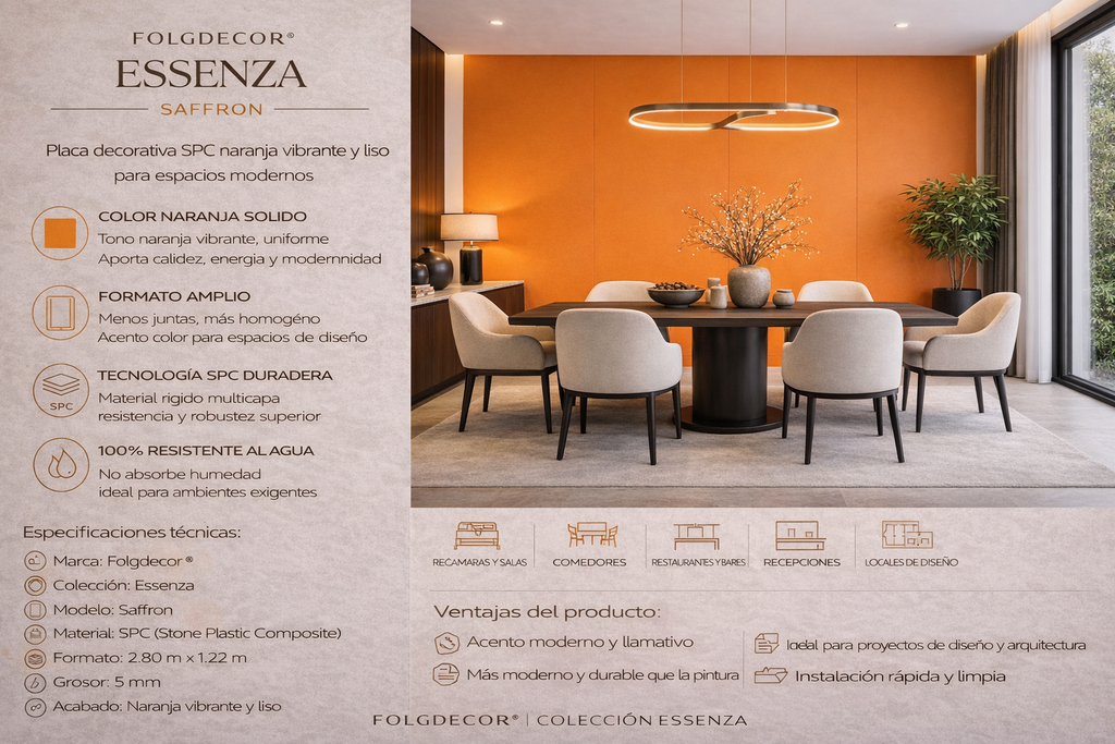 FOLGDECOR® · ESSENZA · SAFFRON PANEL DECORATIVO