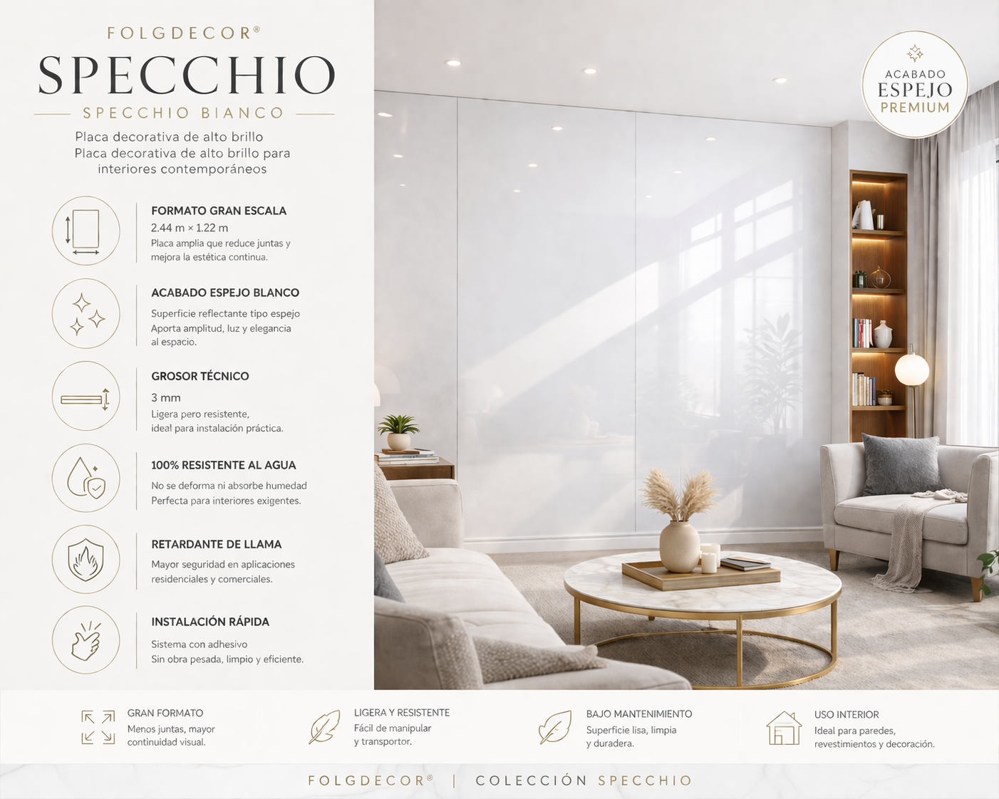 FOLGDECOR® · SPECCHIO · SPECCHIO BIANCO