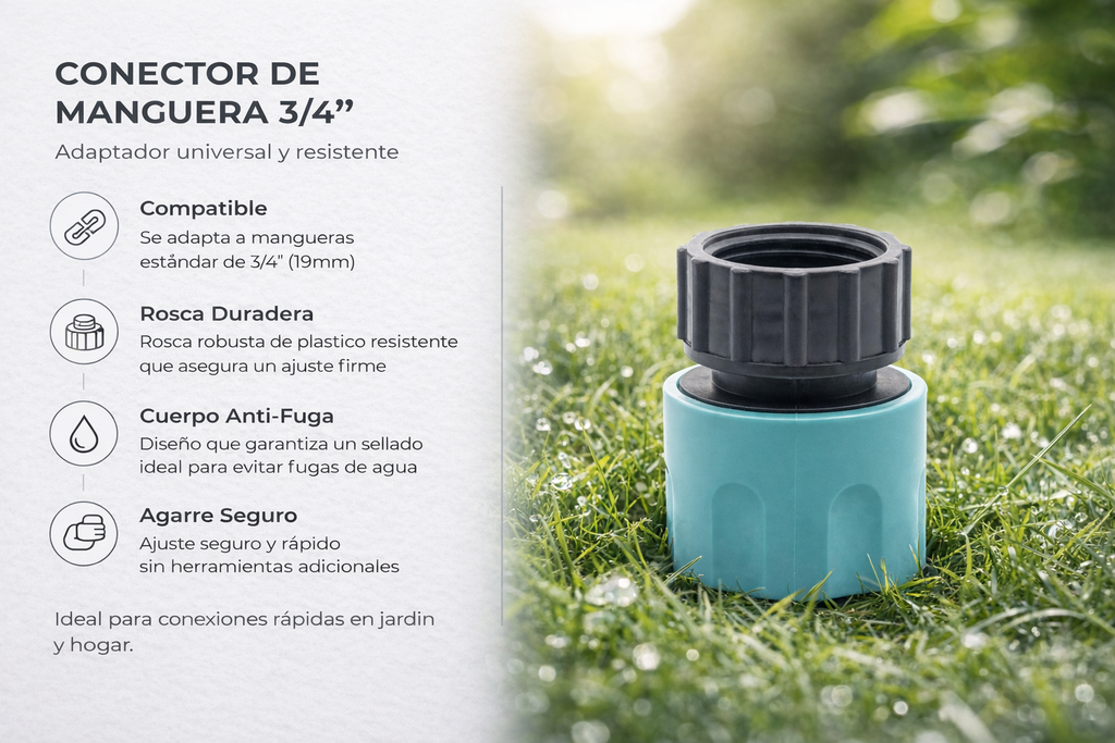 Conector Hembra para Manguera | Rosca Interior de 3/4"-FOLGTOOLS