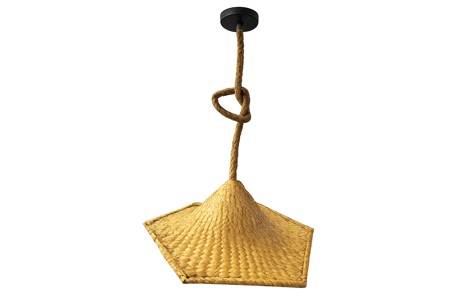 Lámpara Colgante Tipo Sombrero de Paja