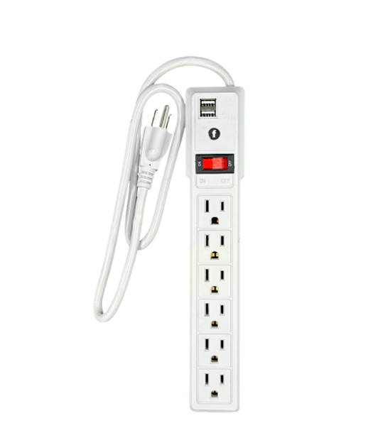 Multicontacto 6 Salidas + 2 USB | Línea Smart Conect | FOLGTECH