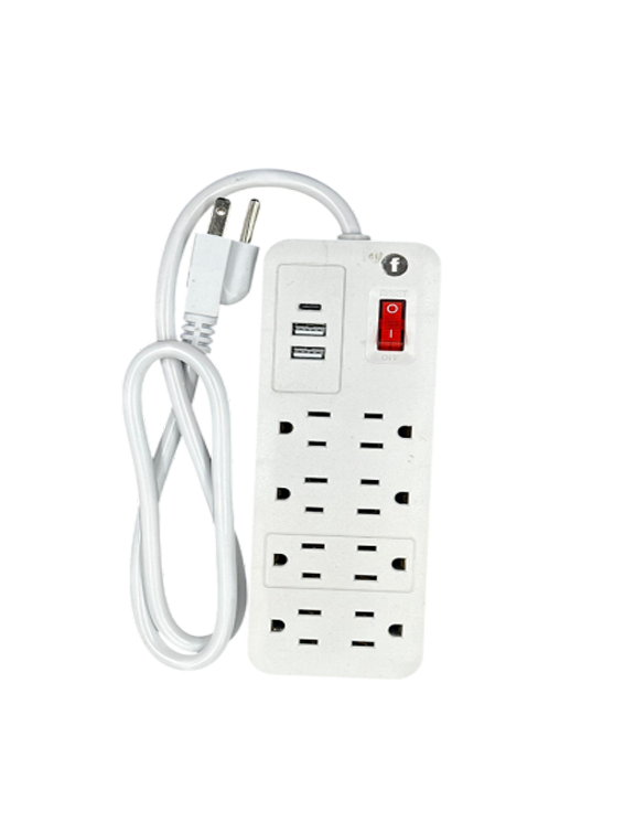 Multicontacto 8 Salidas + USB + Tipo C | Línea Energía Inteligente | FOLGTECH