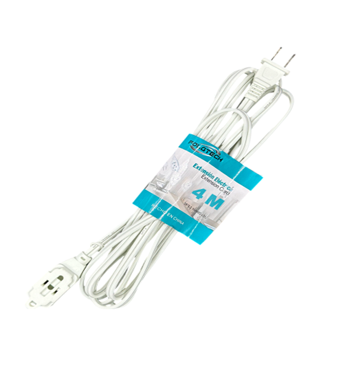 Extensión Eléctrica 4 Metros Blanca | Línea Energía Esencial | FOLGTECH