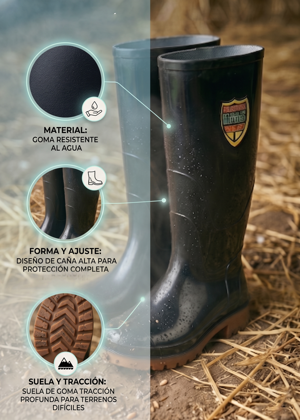 BOTAS IMPERMEABLES DE CAÑA ALTA 40-45 -FOLGTOOLS