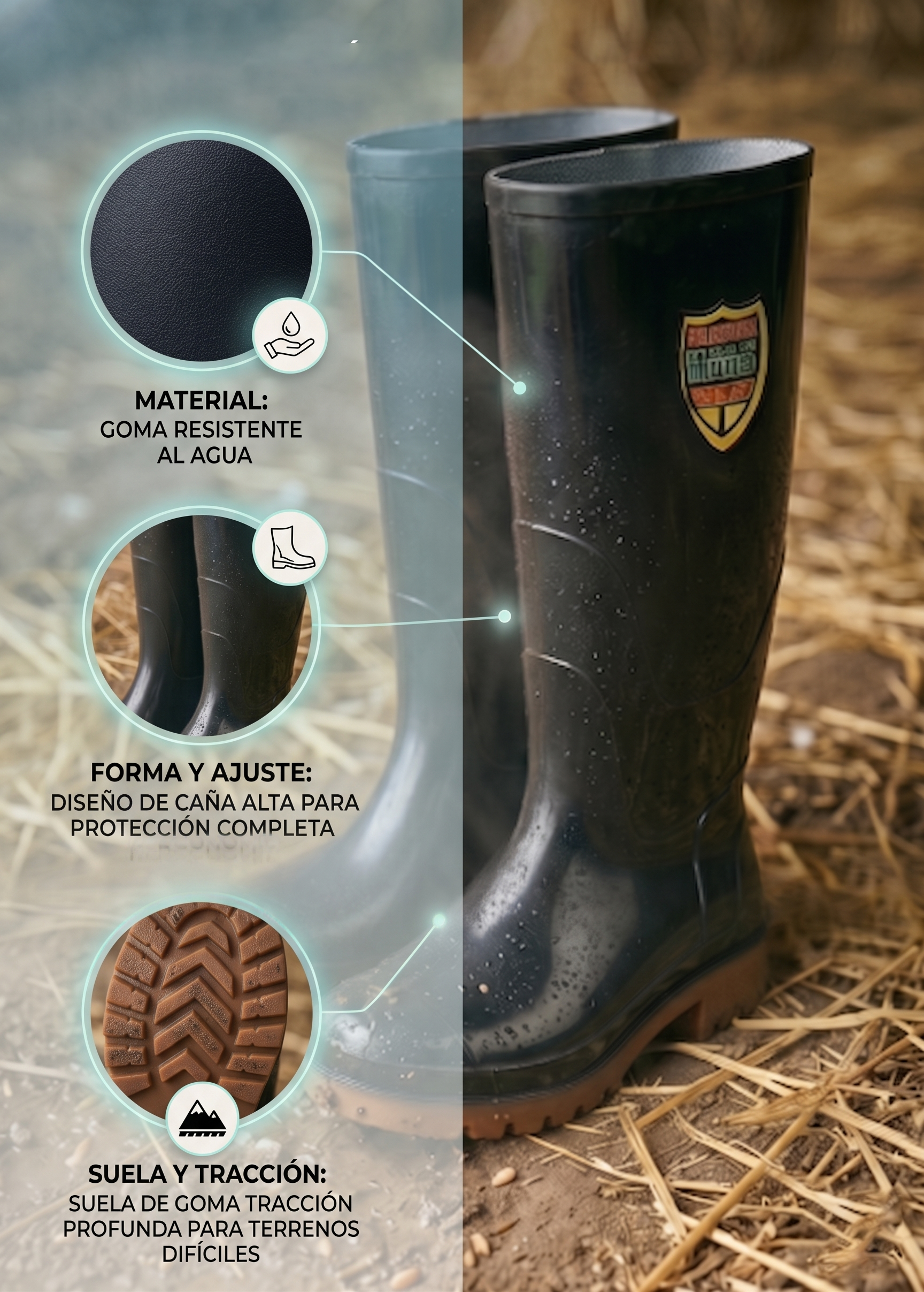 BOTAS IMPERMEABLES DE CAÑA ALTA 40-45 -FOLGTOOLS