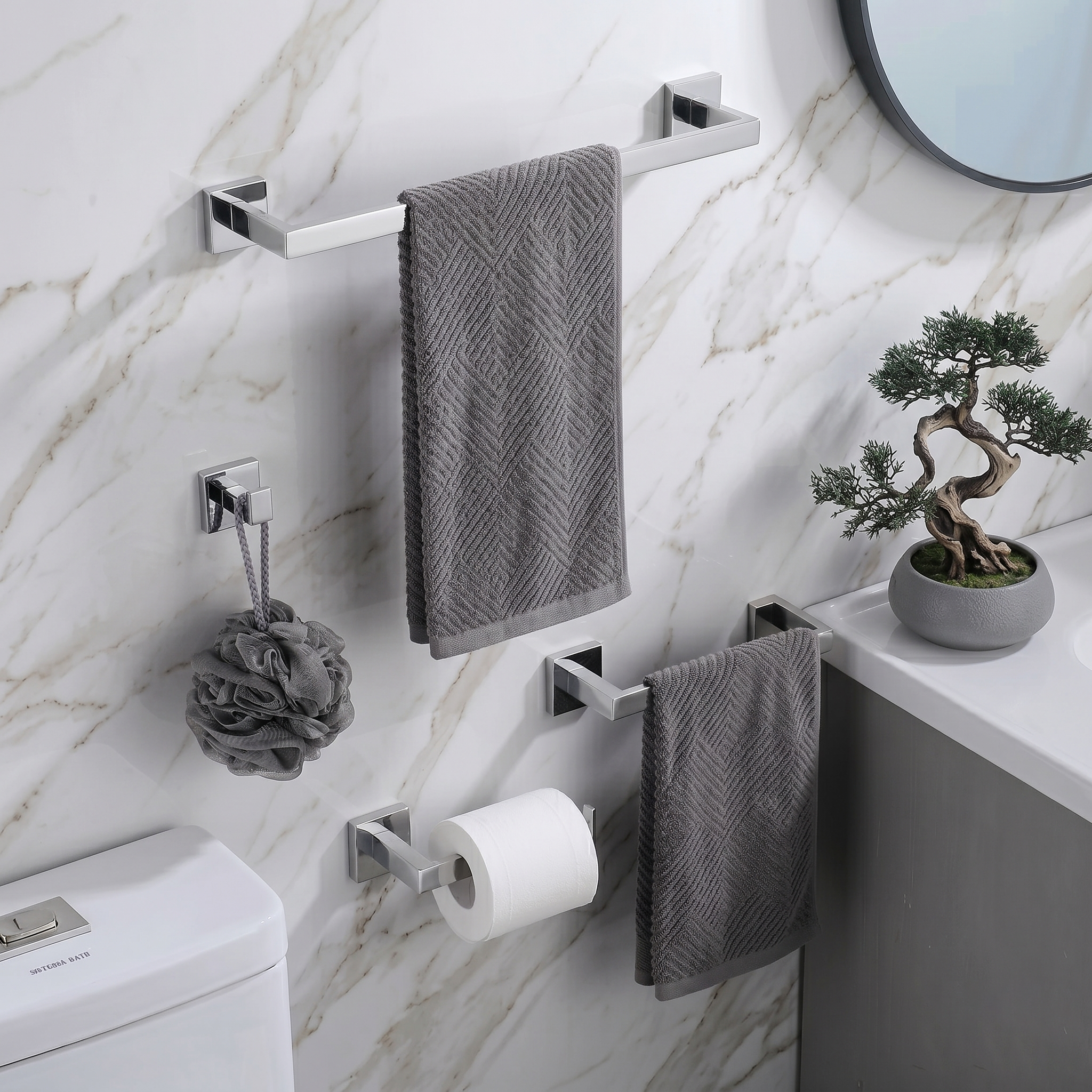 Set de Accesorios de Baño Premium – 4 Piezas Cromado-FOLGVEX