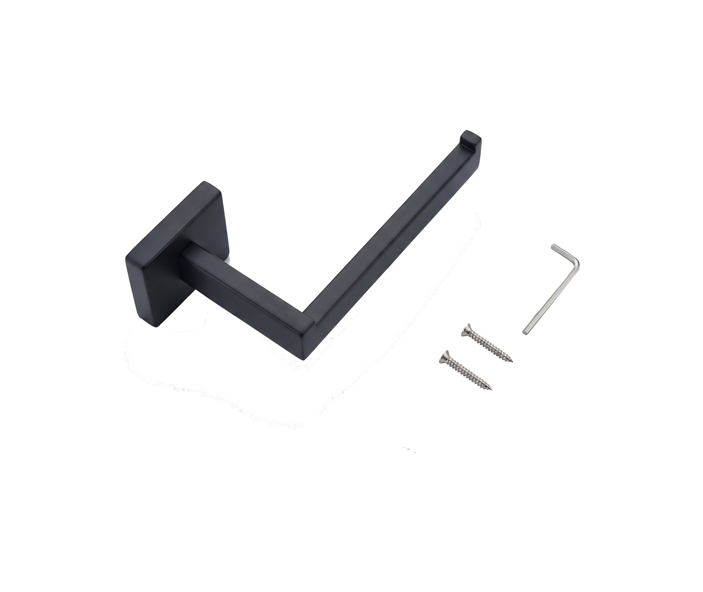 Portarrollos de Pared – Negro Mate & Base Cuadrada-FOLGVEX