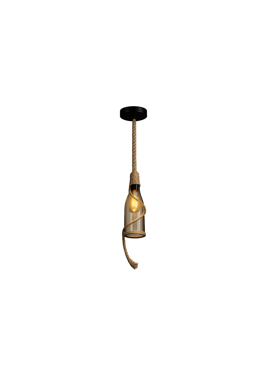 Lámpara Decorativa de Rejilla de Hierro con Recubrimiento de Cáñamo E27