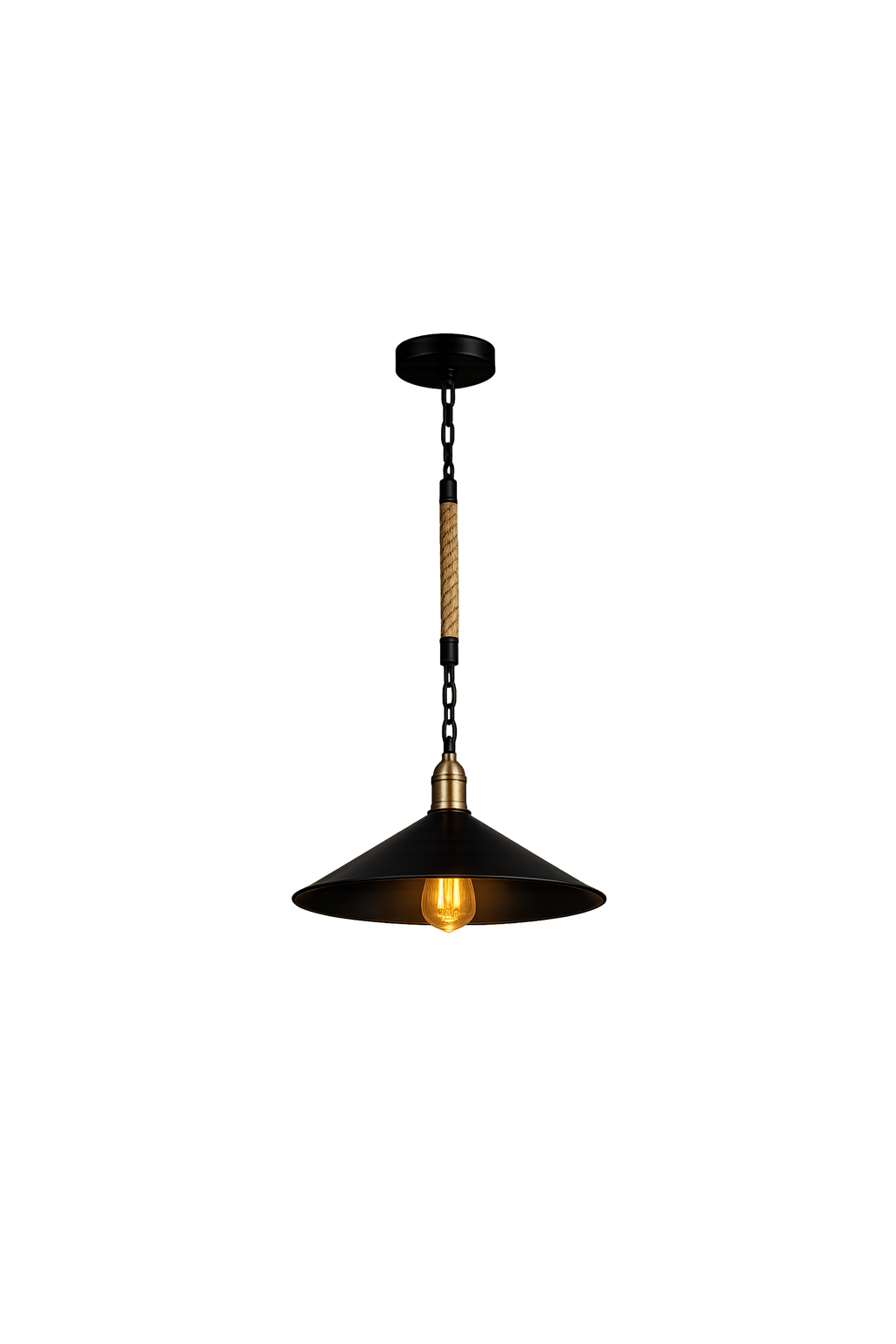 Lámpara Decorativa de Platillo con Brasas de Cadena E27
