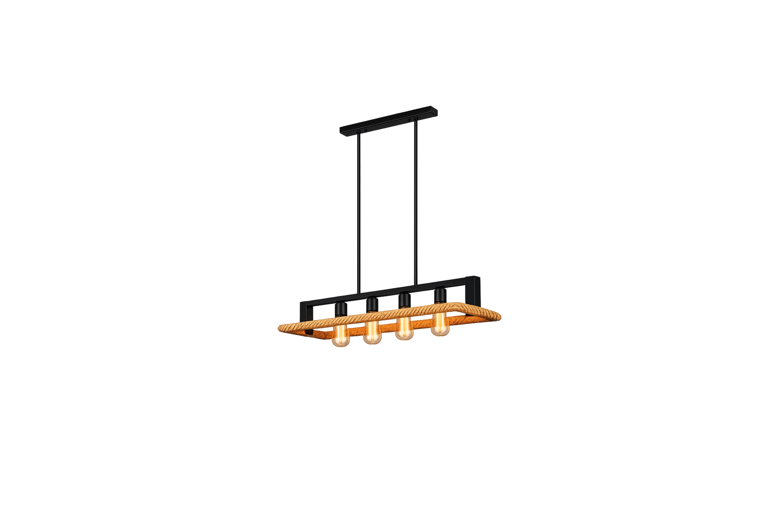Candil Decorativo Cuadrado para 4 Focos con Base de Hierro | FOLGTECH