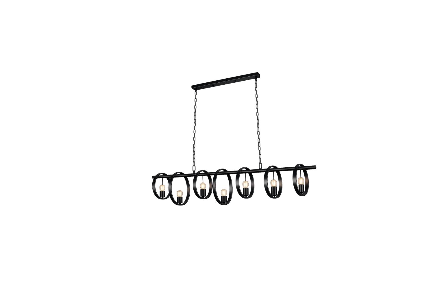 Candil de Techo Vintage Negro para 7 Focos