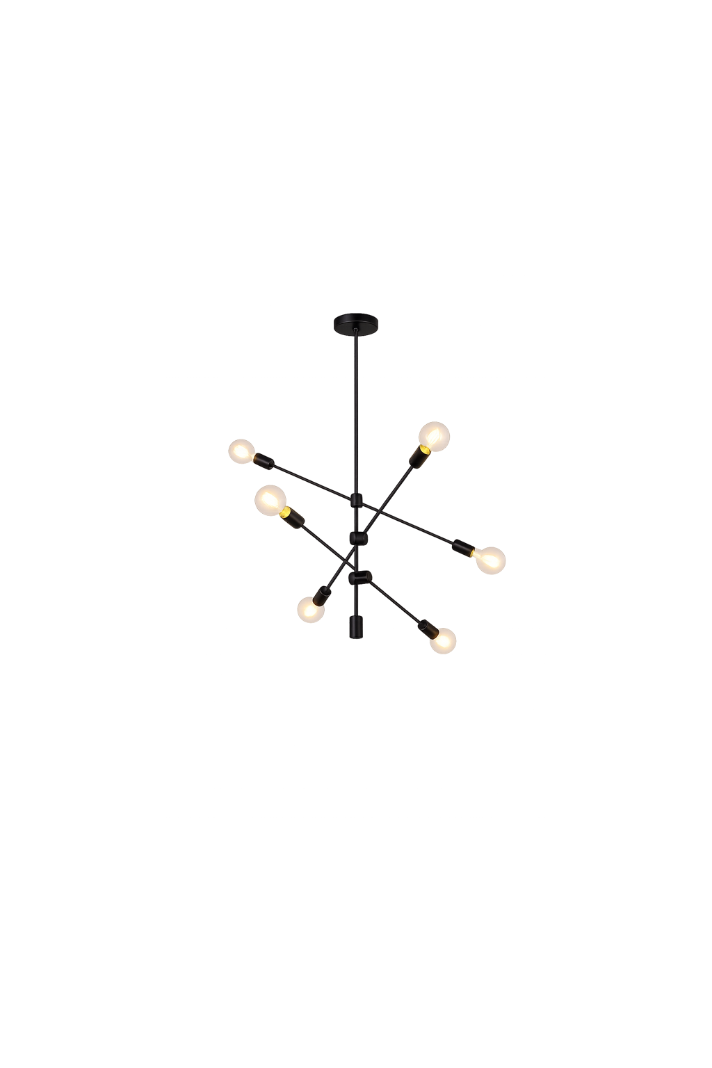 Candil Decorativo Forma Lineal Color Negro con 6 Portalámparas | FOLGTECH