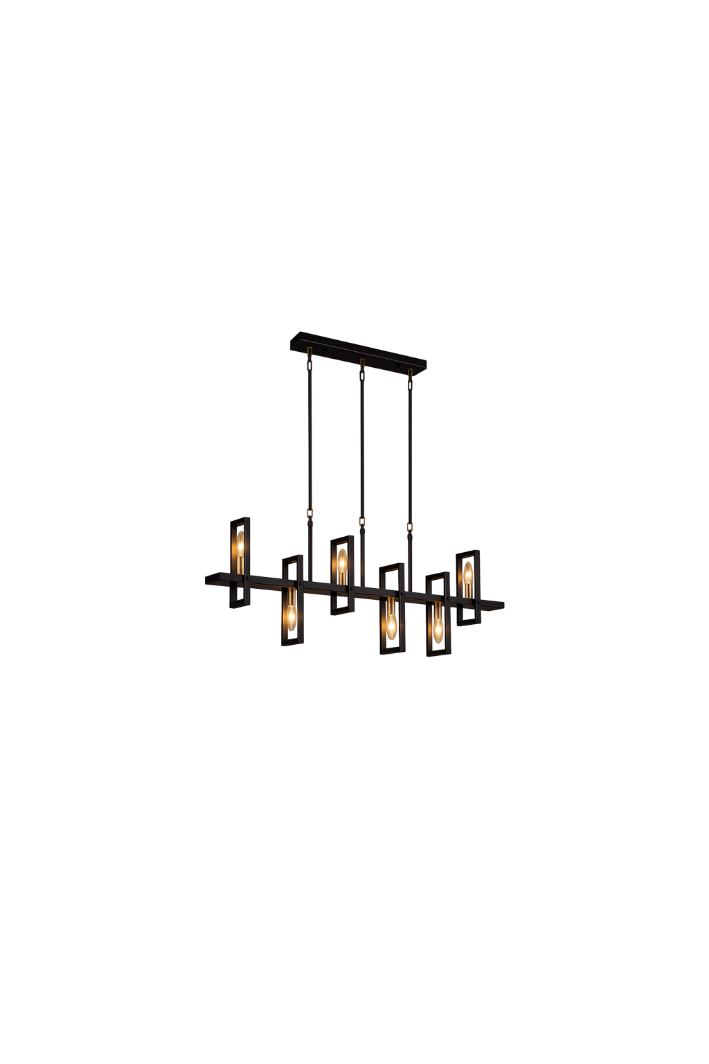 Candil Decorativo de 5 Portalámparas Forma Rectangular