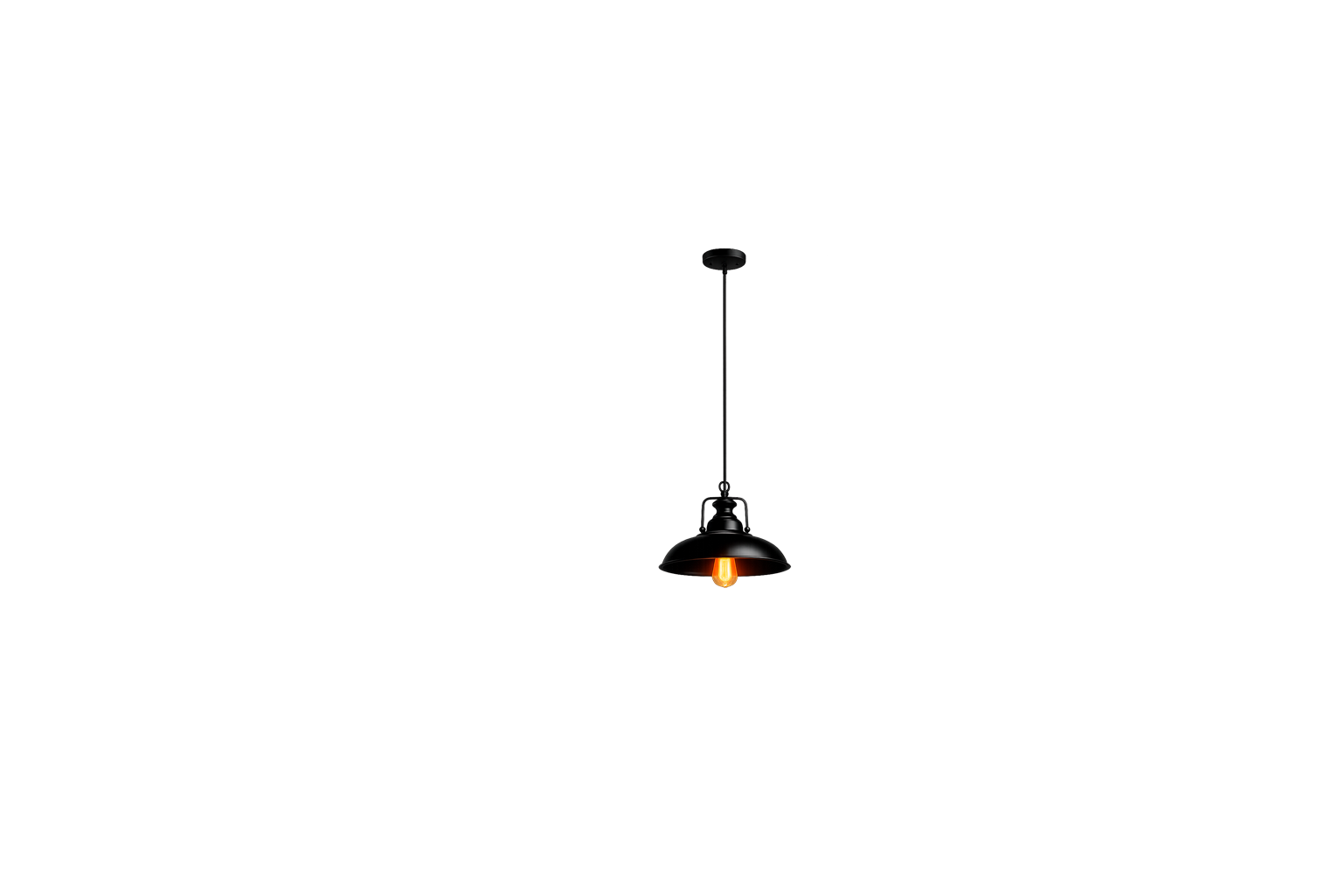 Candil Decorativo Semicircular Color Negro Mate
