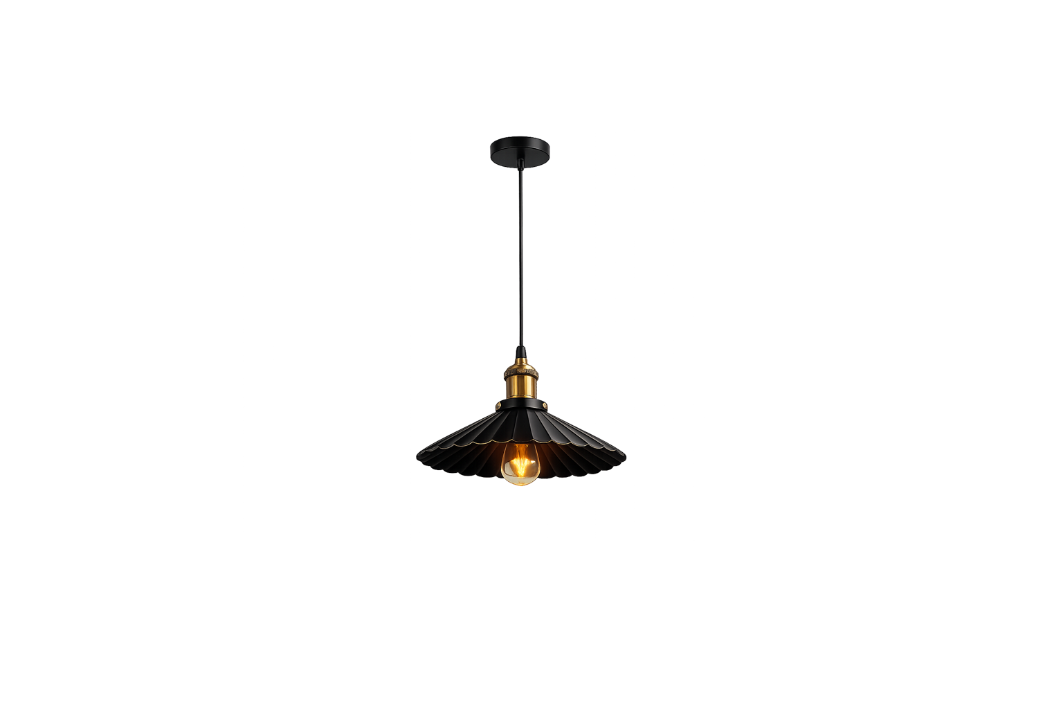Candil Decorativo Forma de Sombrilla Negro