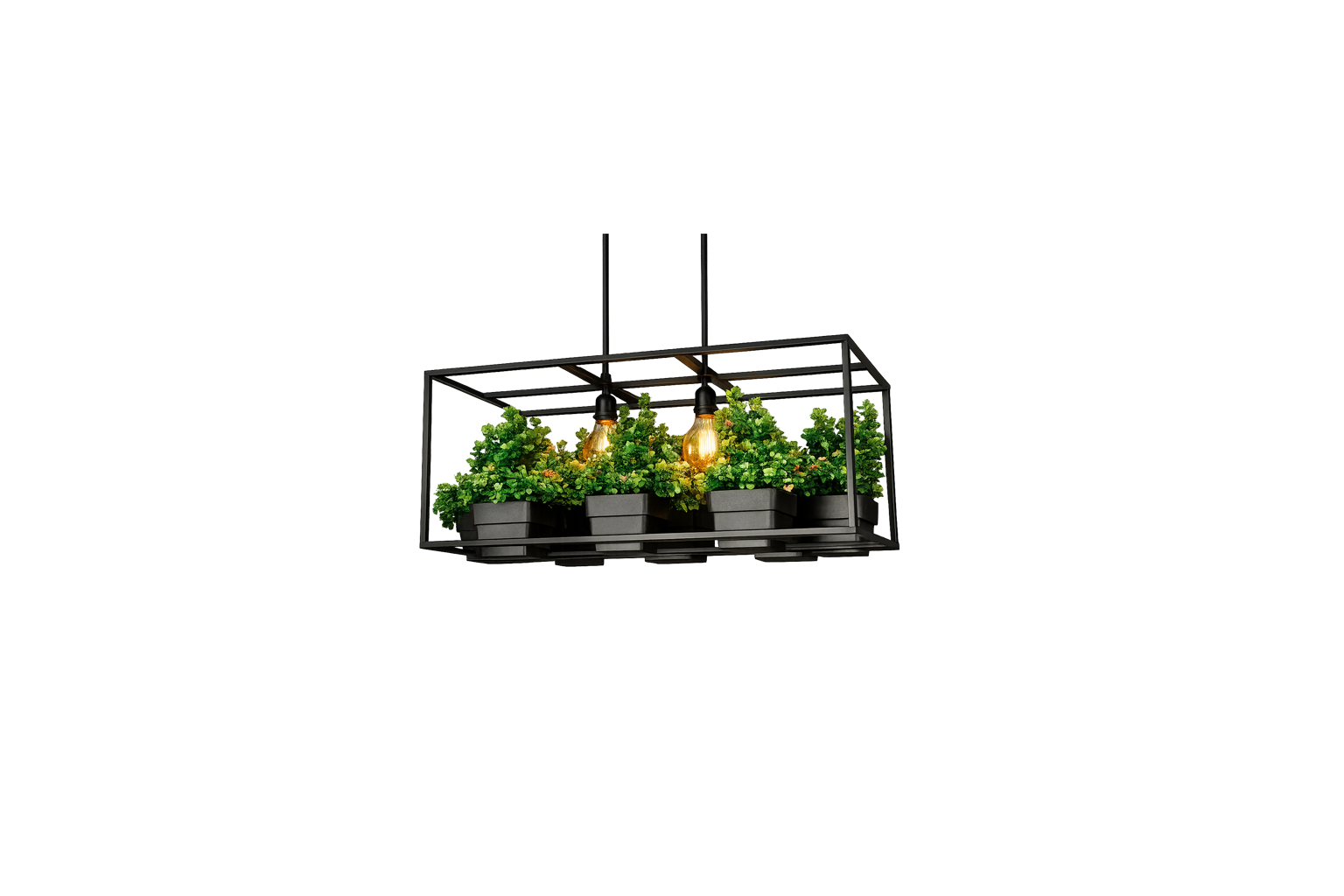 Candil Decorativo con 2 Portalámparas Estilo Jardinera