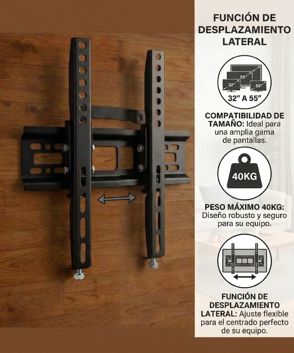 Soporte de Pantalla 32"-55" con desplazamiento lateral- FOLGTOOLS
