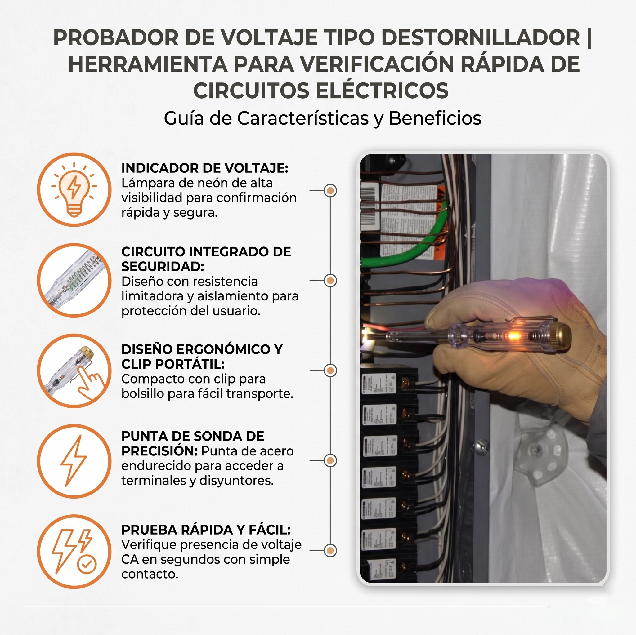 Probador de Voltaje Tipo Destornillador | Edición Transparente- FOLGTOOLS