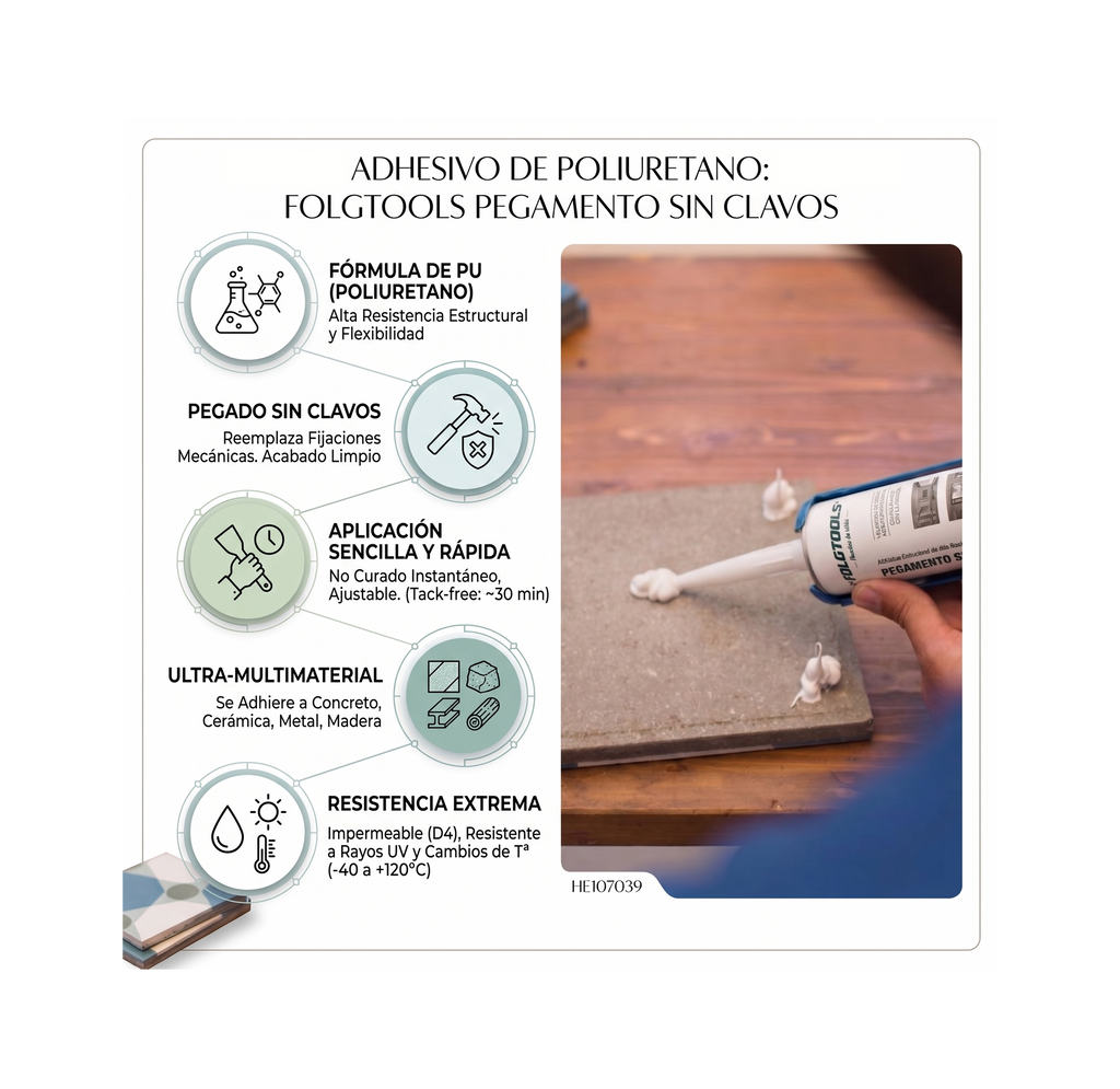Pegamento Sin Clavos (Adhesivo de Poliuretano de Alta Resistencia)-FOLGTOOLS