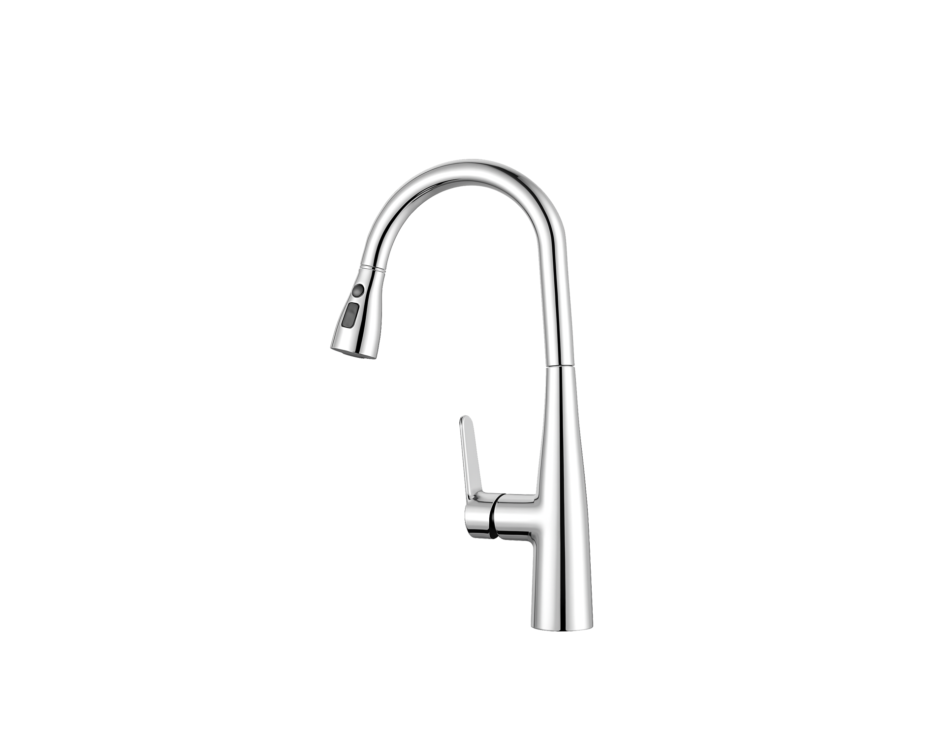 MONOMANDO DE FREGADERO DE CUELLO ALTO CON CABEZAL EXTRAÍBLE Y SELECTOR DE FLUJO EN ACABADO CROMO FOLGVEX