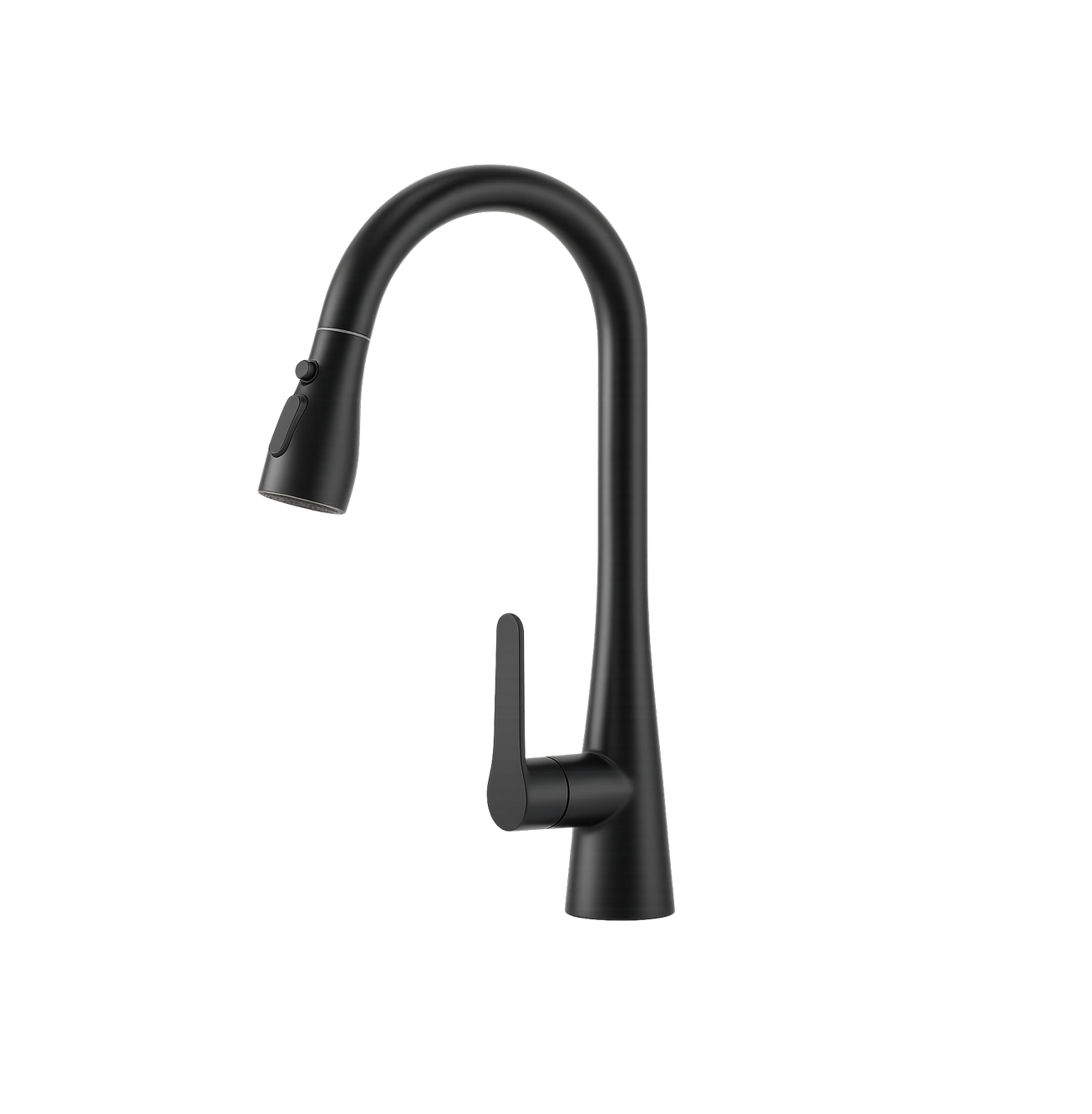 MONOMANDO DE FREGADERO CON CABEZAL EXTRAÍBLE Y ARCO ALTO GIRATORIO 360° EN ACABADO NEGRO MATE FOLGVEX