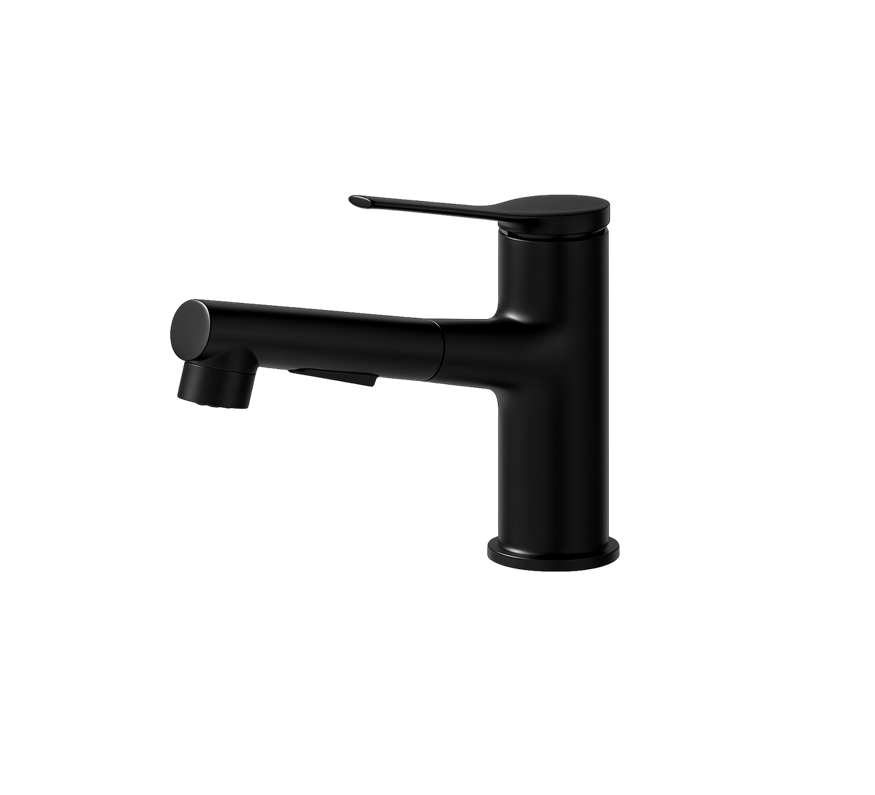 MONOMANDO PARA LAVABO CON SALIDA AUXILIAR FOLGVEX – NEGRO MATE